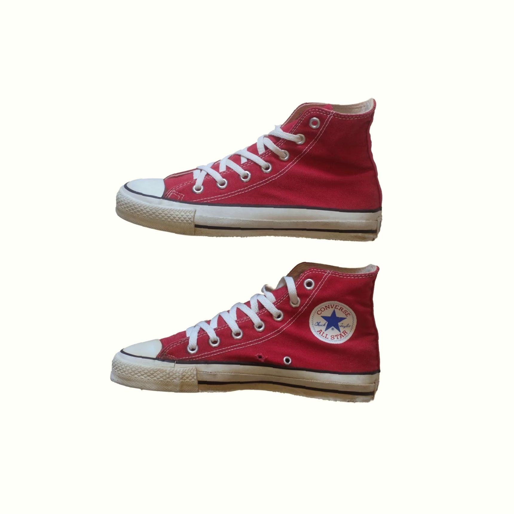 Converse VINTAGE Converse CHUCK TAYLOR HIGH TOP Red SNEAKERS SHOES SZ 5.5 USA MADE 60s 70s Canvas Shoes Boys Mens? Size US S / EU 44-46 / 1 - 3 Thumbnail