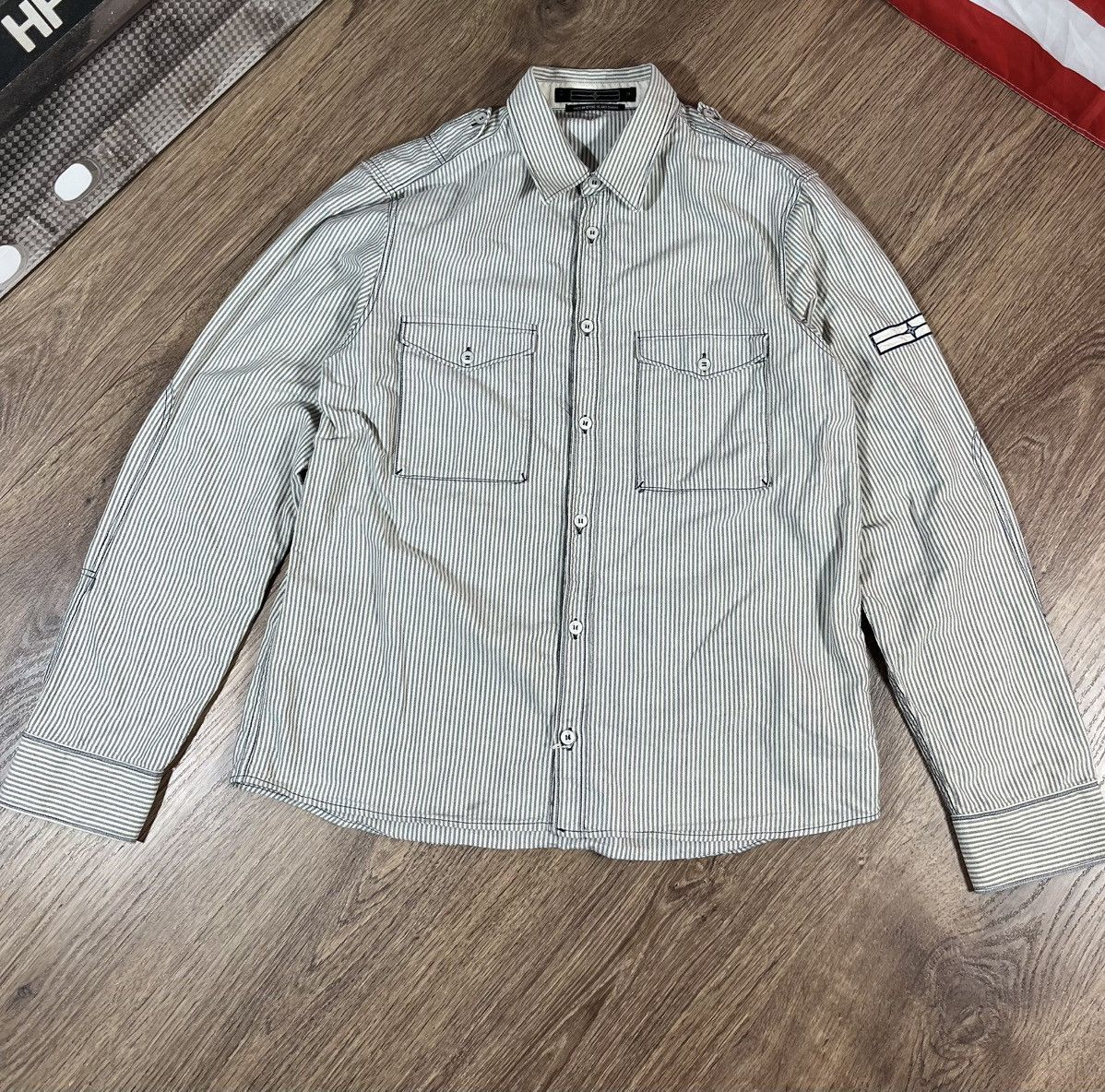 Stone Island Stone Island Denim Very Rare Shirt Denim Logo Size US L / EU 52-54 / 3 - 1 Thumbnail