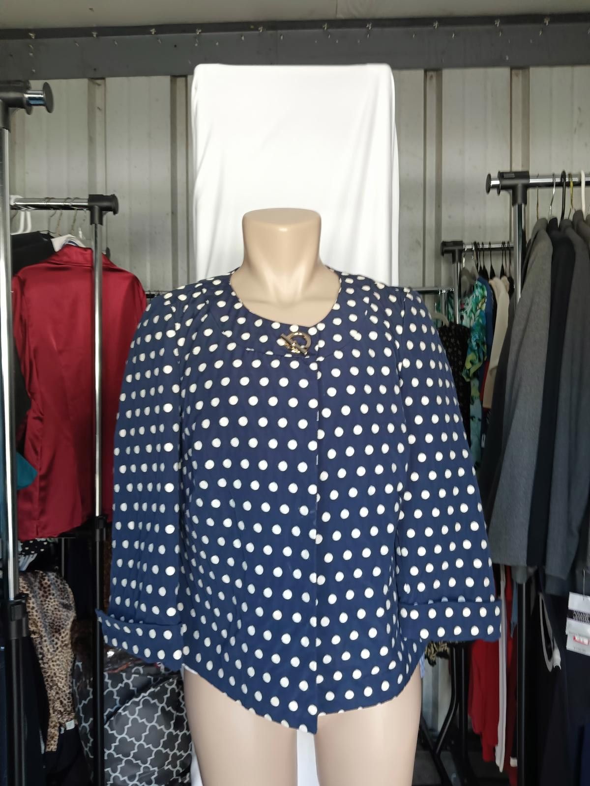 Charter Club Charter Club Women's Navy Polka Dot Blazer - Size Medium Size M / US 6-8 / IT 42-44 - 1 Thumbnail