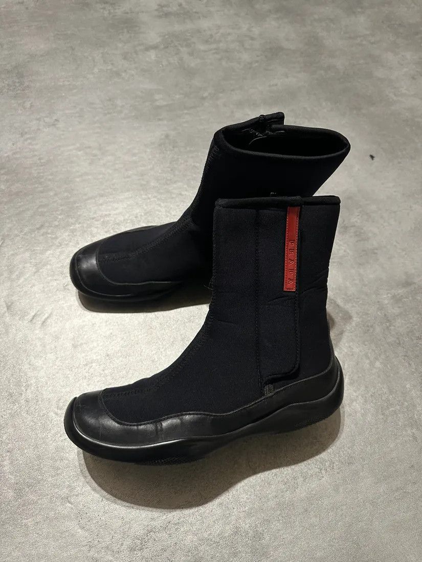 Prada × Vintage 2000s Prada Luna Rossa Sport Black Boots Size US 6 / IT 36 - 3 Thumbnail