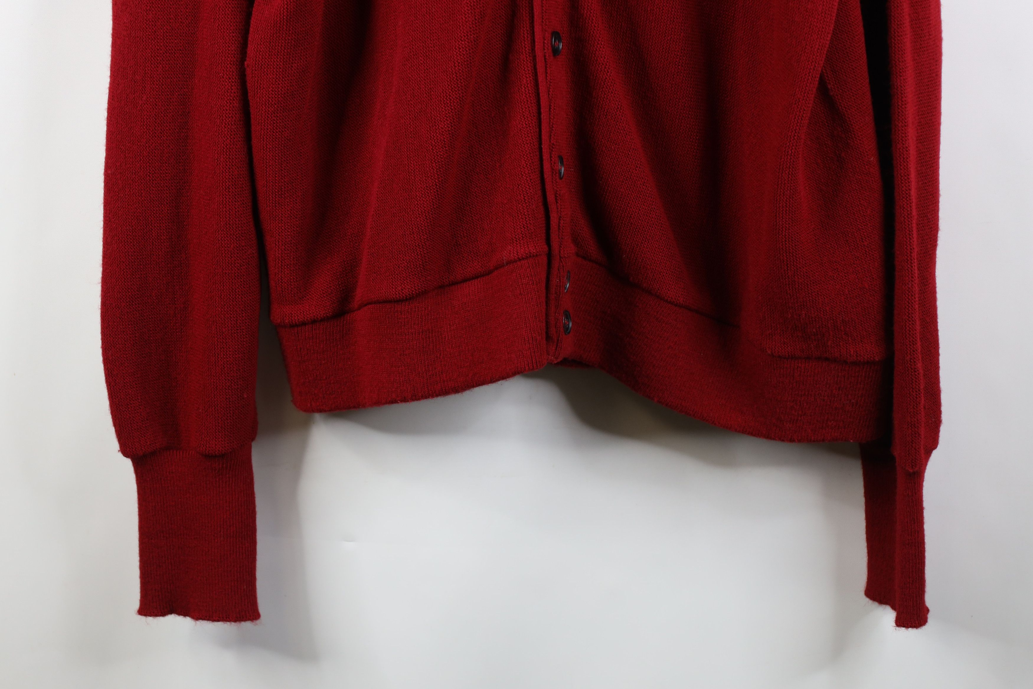 Vintage Vintage 70s Streetwear Kurt Cobain Cardigan Sweater Red USA Size US XL / EU 56 / 4 - 4 Thumbnail