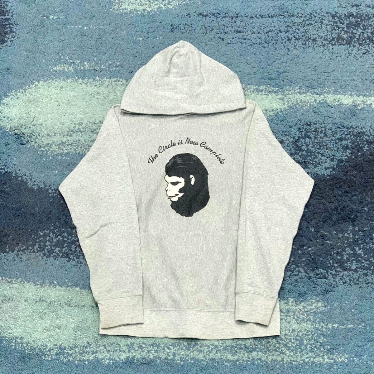 image of Bape A Bathing Ape The Circle Is Complete Vintage Pullover Hoodie in Grey, Men's (Size Small)