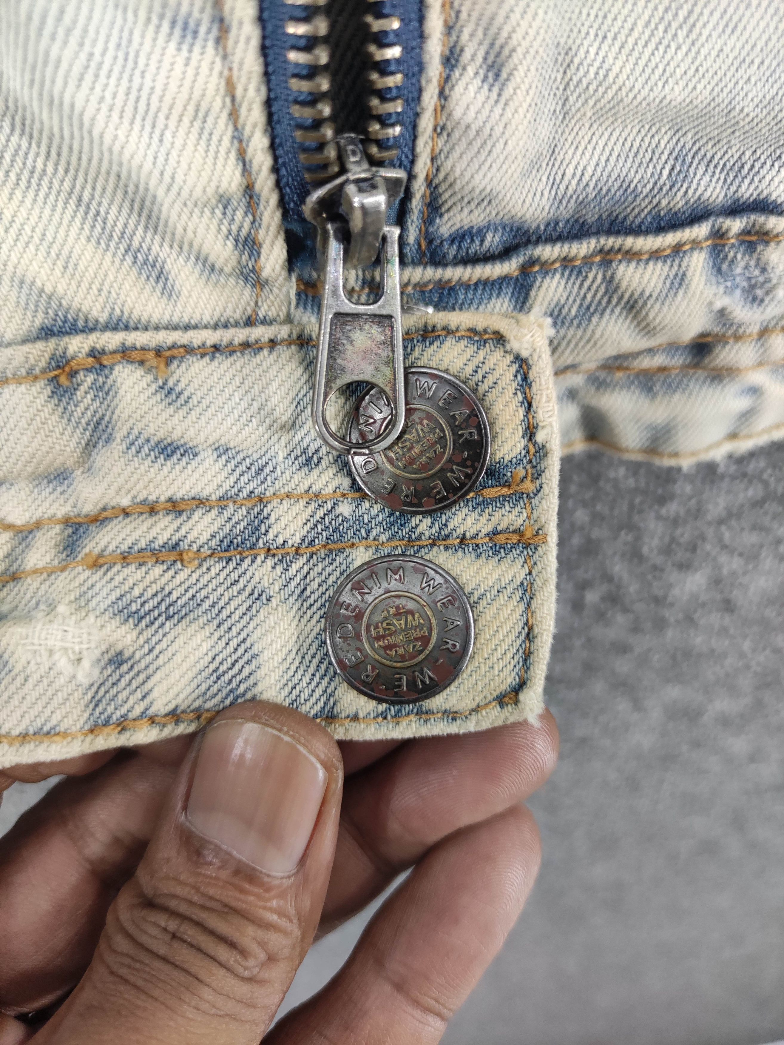 Zara Zara Trafalue Distressed Denim Jacket Zipper Size S / US 4 / IT 40 - 5 Thumbnail