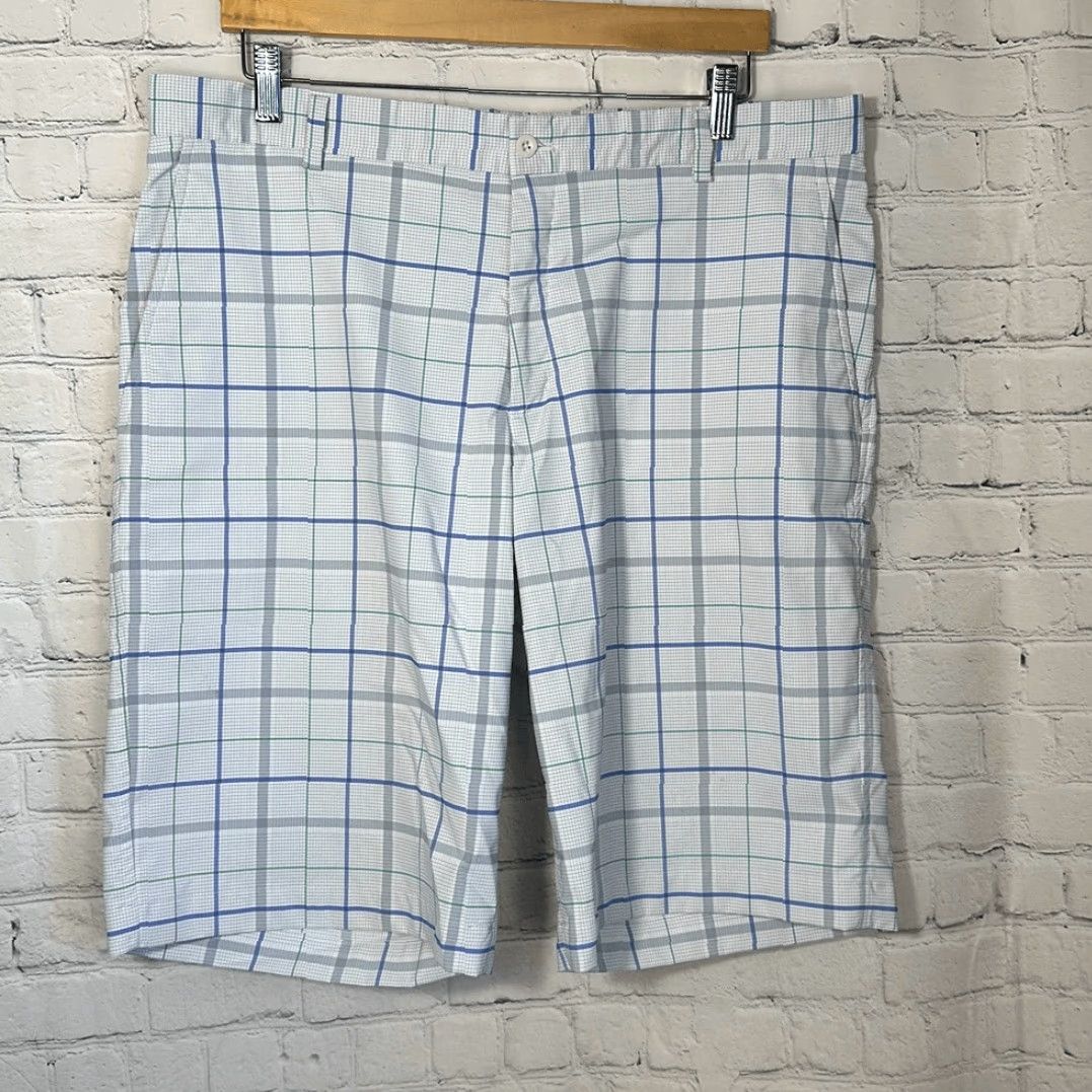 Nike Nike Golf Mens Plaid Golf Shorts 38 Black Chino Regular Mens Size 38 Short Inseam 12” Size US 38 / EU 54 - 2 Thumbnail