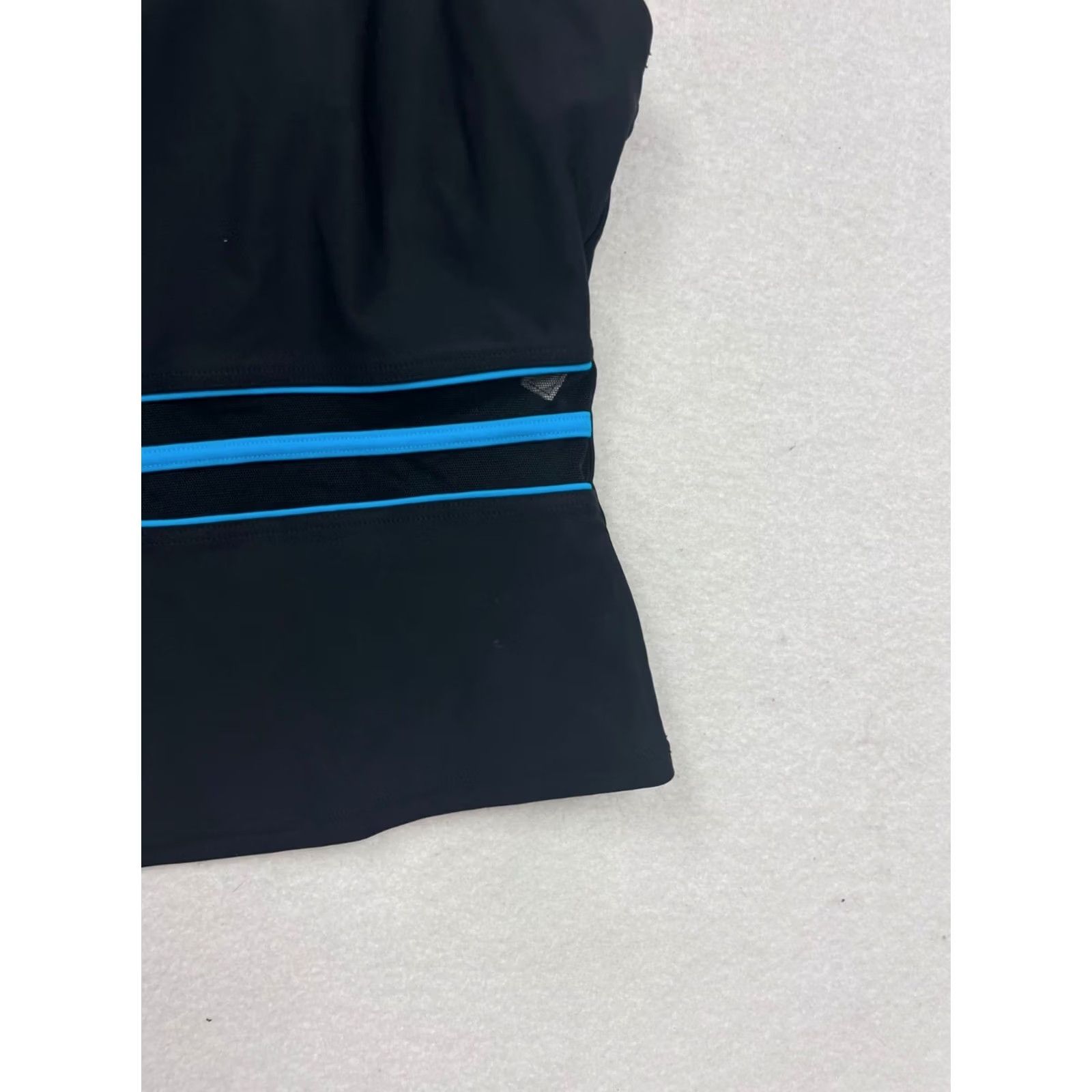 Speedo Speedo Tankini Swim Top Unisex Adults Size 10 Black Blue Stripe Nylon Spandex Size L / US 10 / IT 46 - 5 Thumbnail
