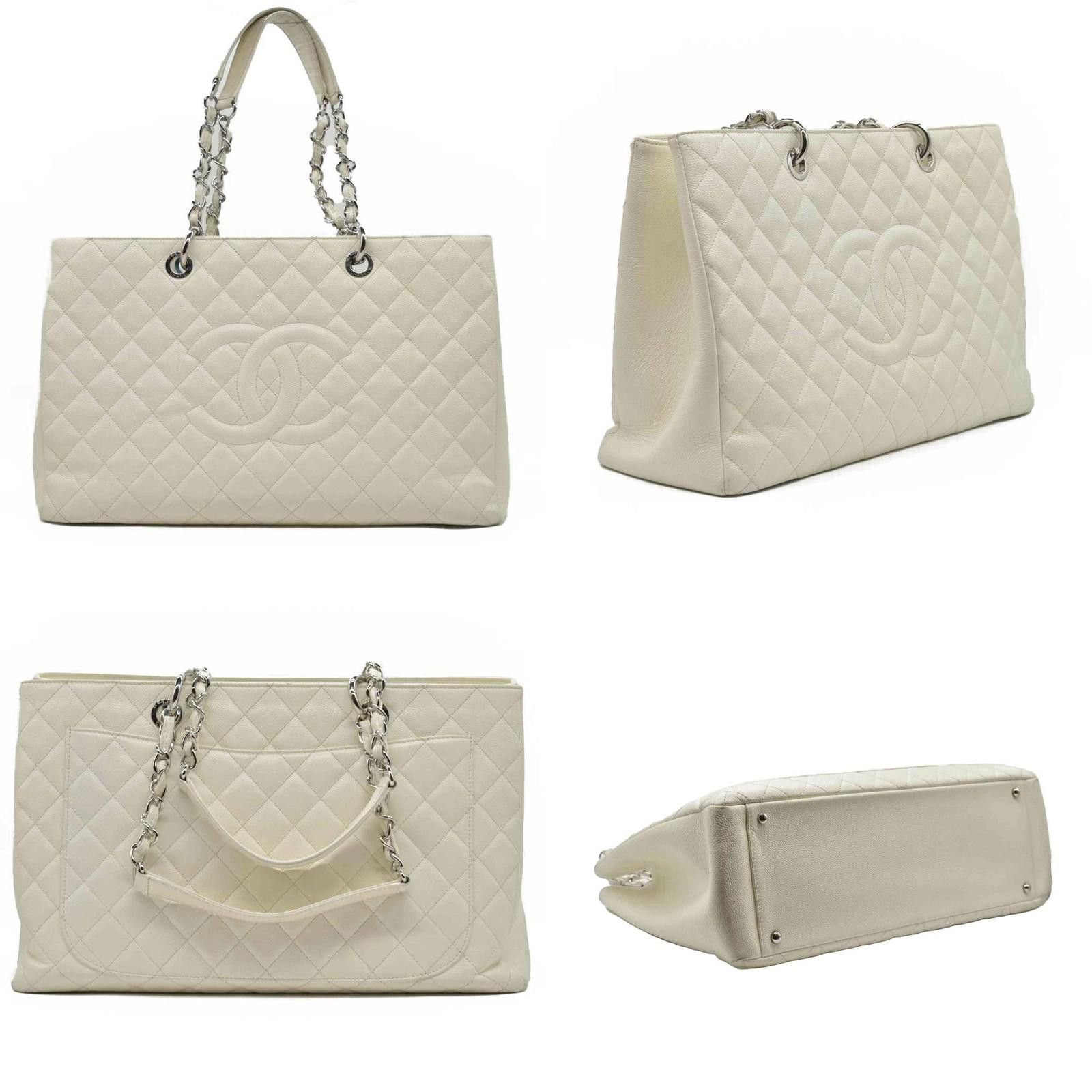 Chanel $3500 Chanel Caviar Quilted XL Grand Shopping Tote GST White Size ONE SIZE - 2 Thumbnail