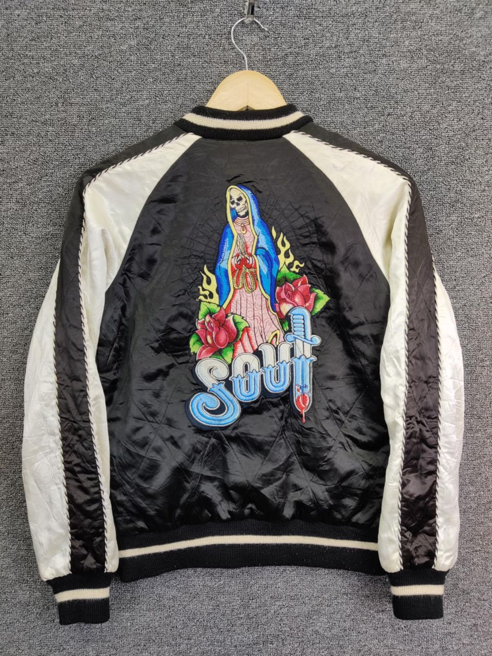 Vintage Vintage Ozone Rocks Reversible Sukajan Souvenir Skull Jacket Size US S / EU 44-46 / 1 - 3 Thumbnail