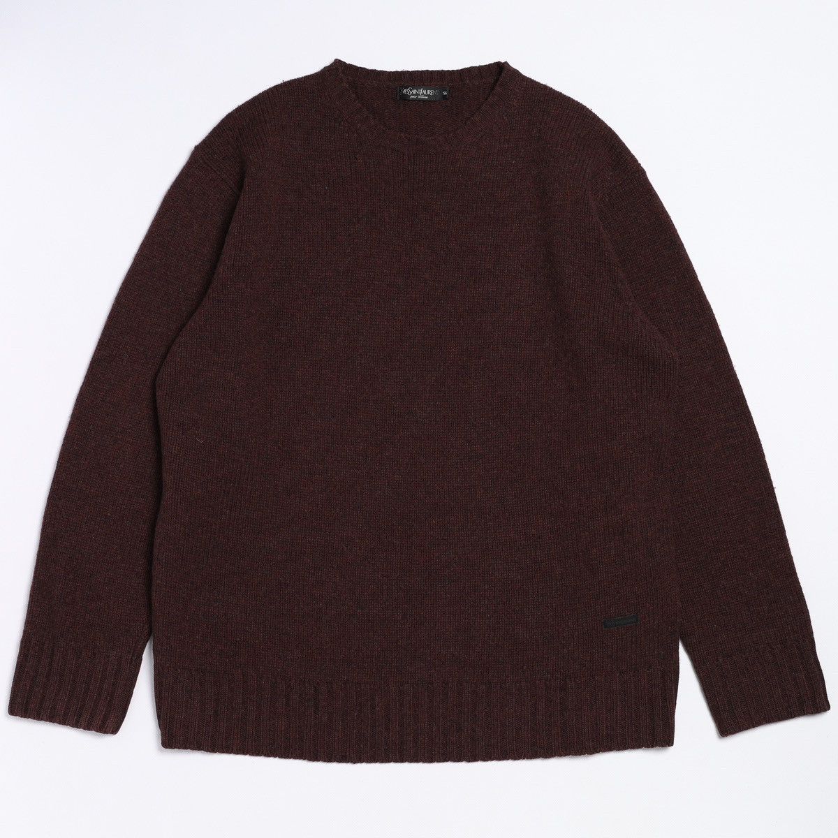 Vintage Vintage Yves Saint Laurent Patch Logo Sweater Knit Wool Size US XL / EU 56 / 4 - 1 Thumbnail