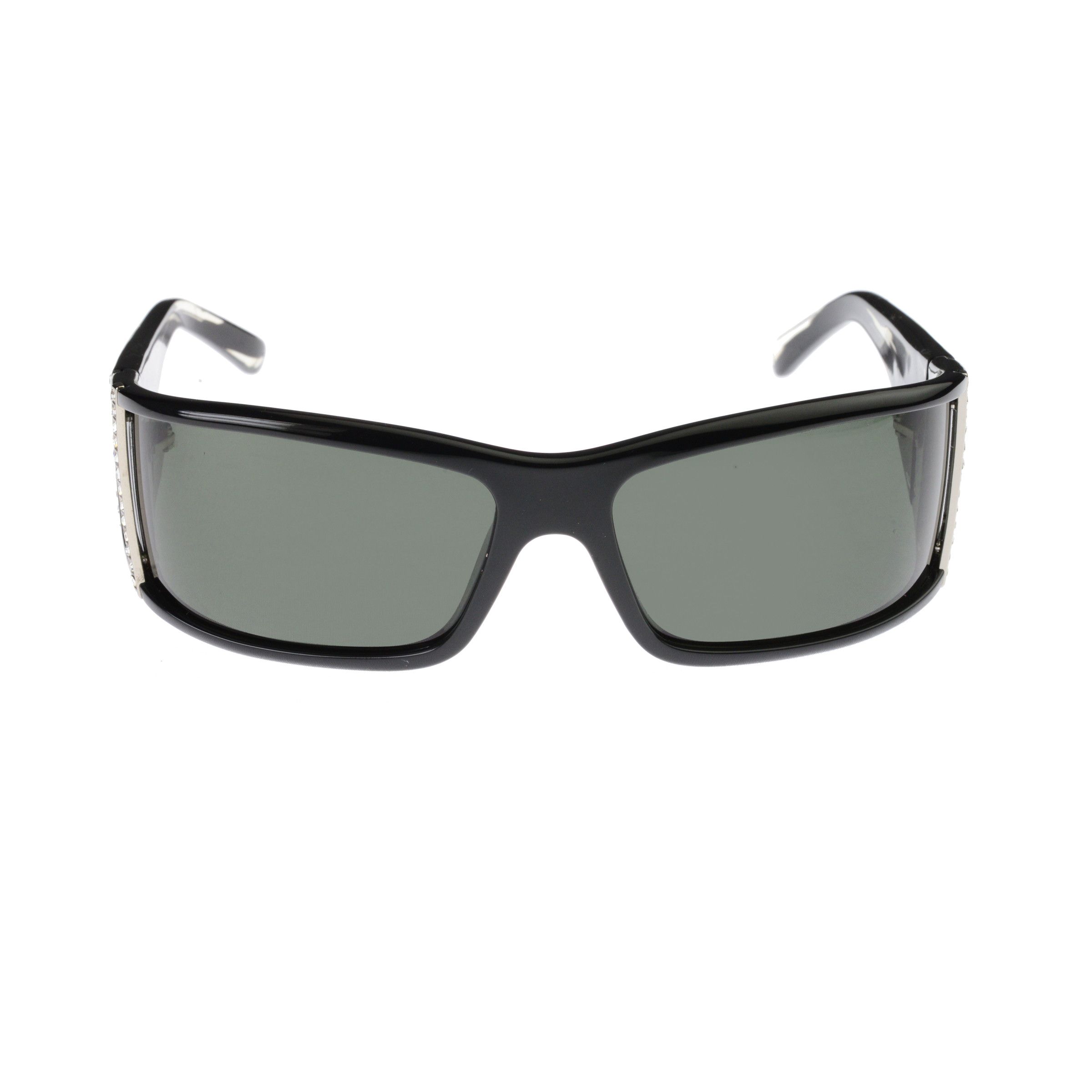 Max Mara '00s Black Wrap Around Oversized Sunglasses