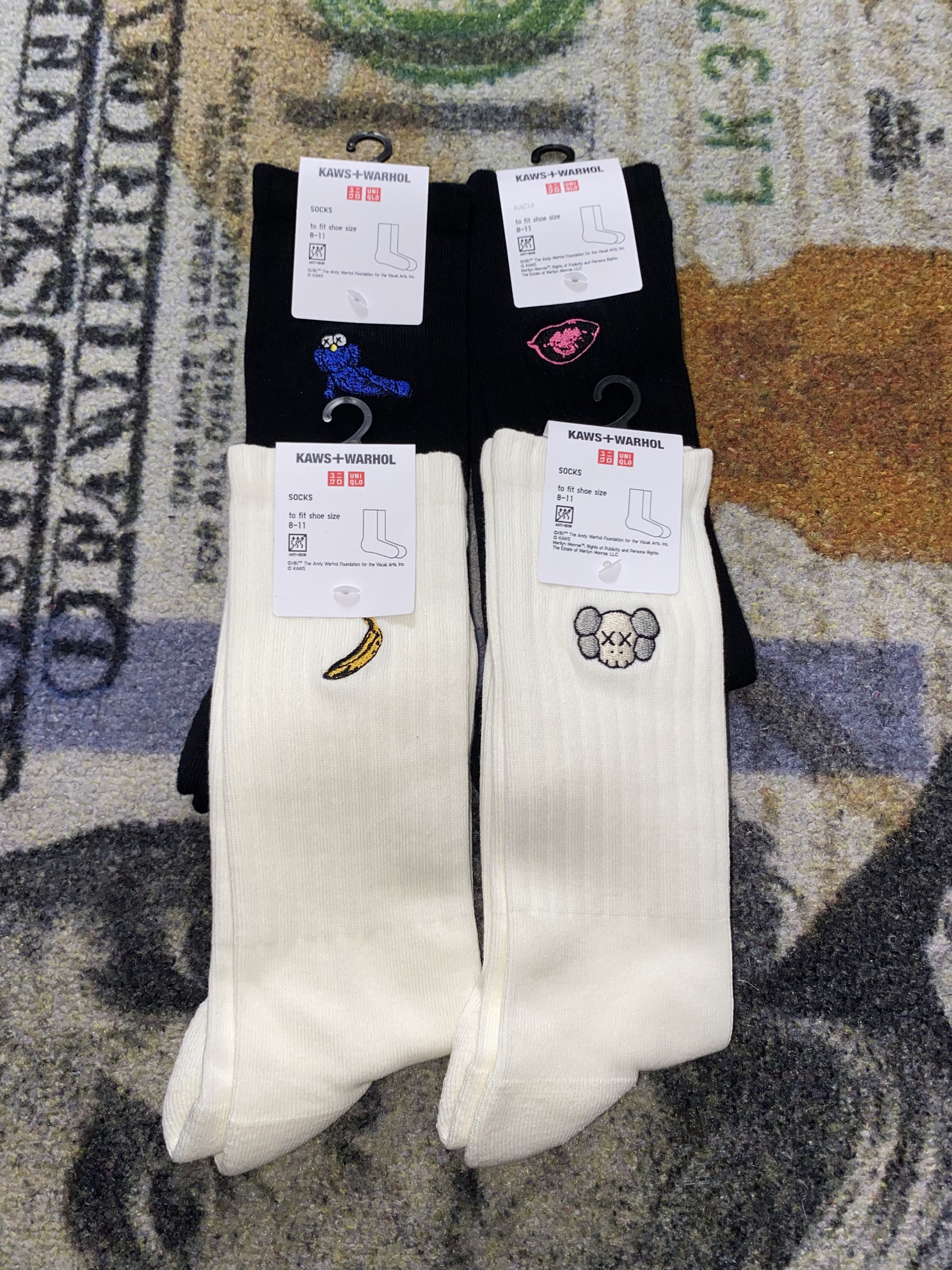 Andy Warhol × Kaws × Uniqlo KAWS x Uniqlo x Andy Warhol Crew Socks