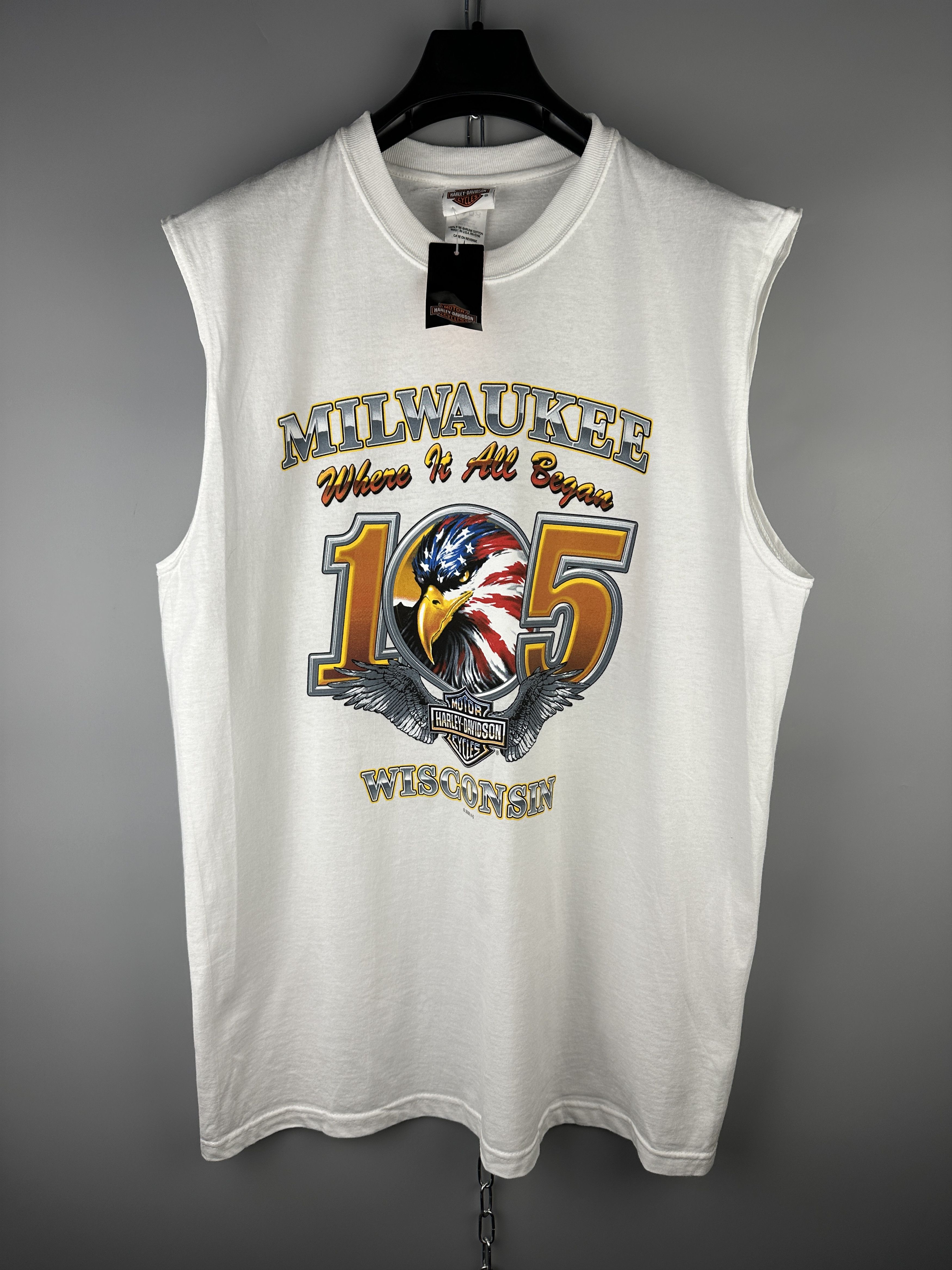 Harley Davidson × Vintage NEW Vtg 2006 Harley Davidson Big Logo Vest Top Size US L / EU 52-54 / 3 - 2 Thumbnail