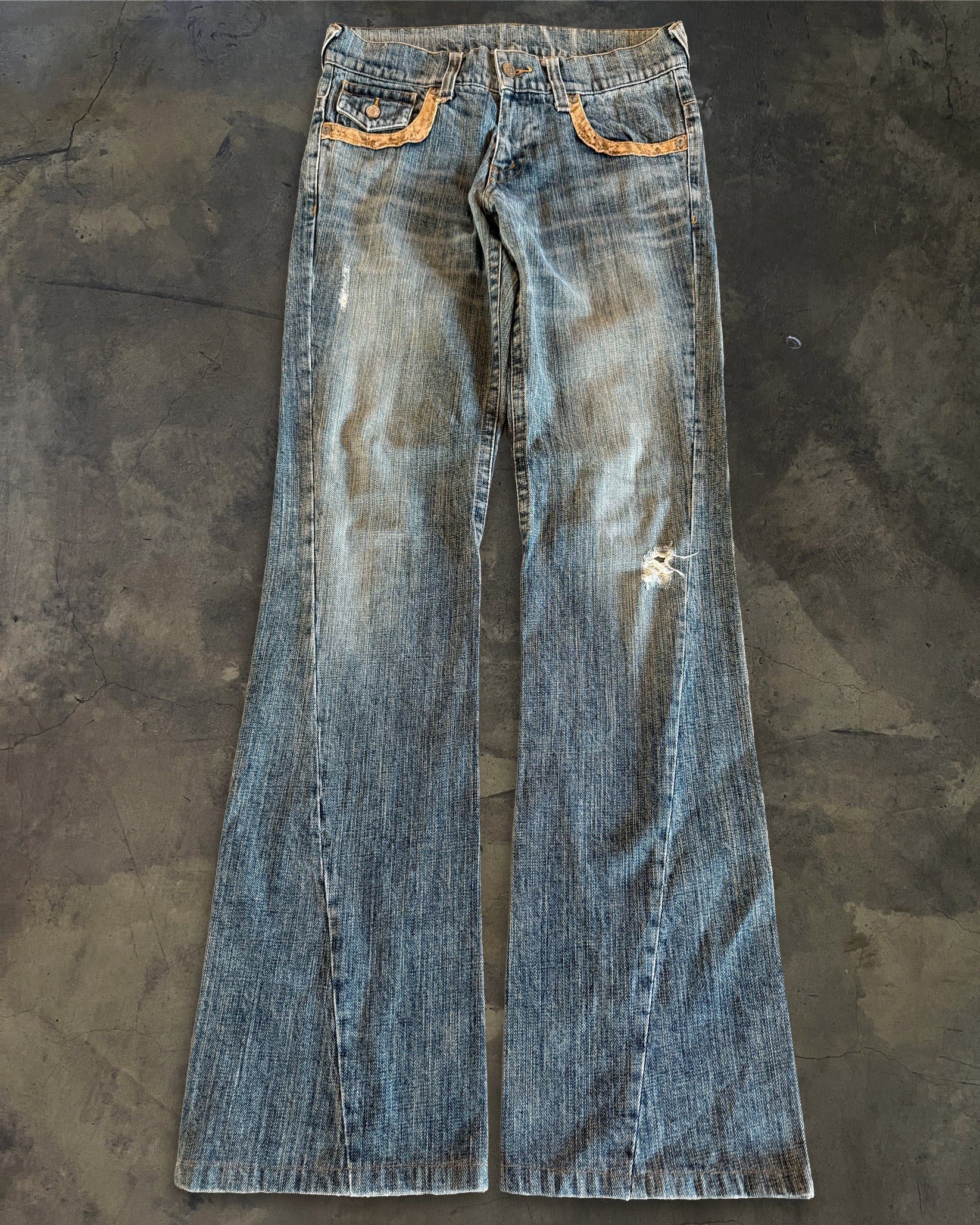 Tornado Mart TORNADO MART SNAKE TRIM FLARED DENIM