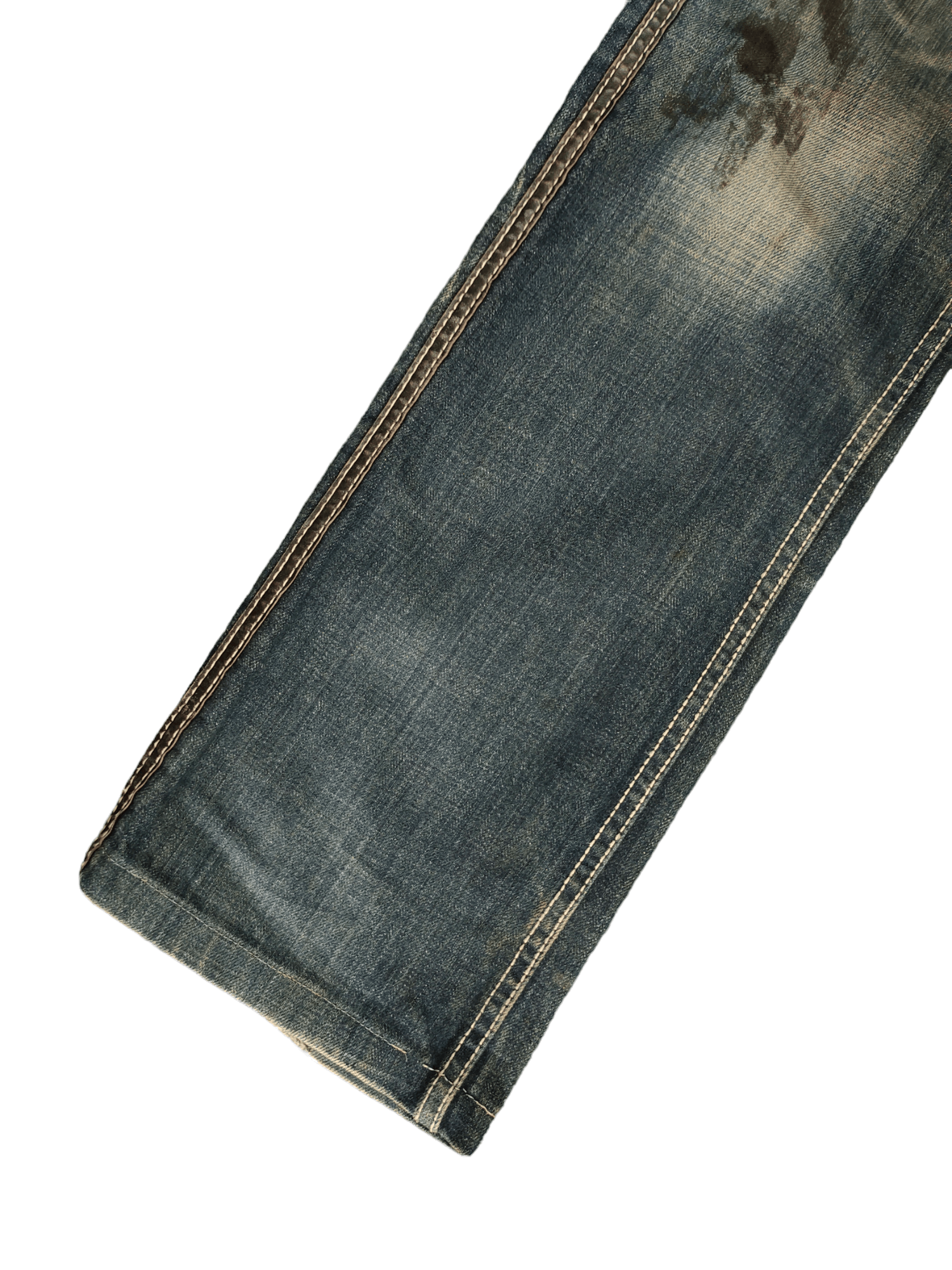 If Six Was Nine Flare Jeans Trim Co Leather Distress Faded Boot Cut Y2k Size US 31 - 18 Thumbnail