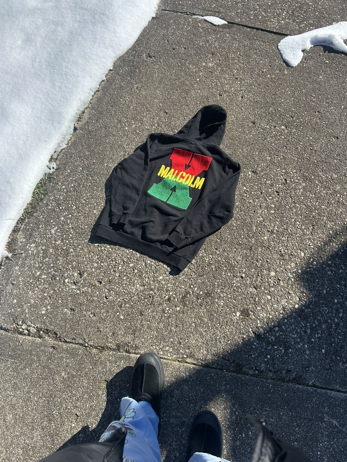 Reason × Vintage Reason Malcom X Black Red Green Gold Carpet Print Hoodie Size US XL / EU 56 / 4 - 16 Thumbnail