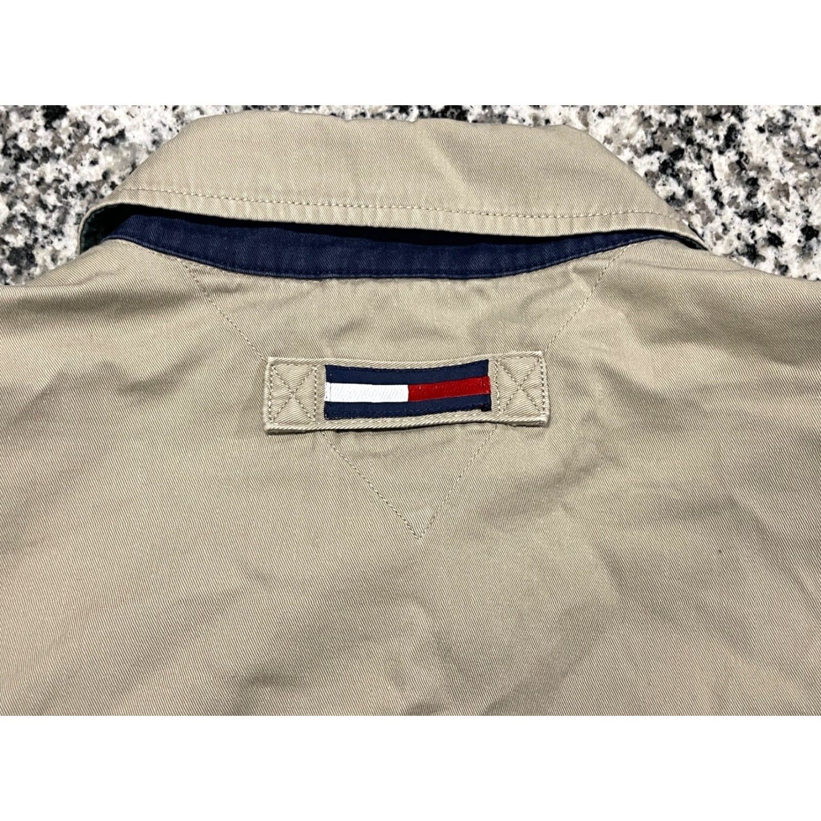 Tommy Hilfiger VINTAGE Tommy Hilfiger Small Flag Full Zip Bomber Jacket 90s 2000s Tan M Mens Jacket Full Zip Hip Hop 90s Tommy Hilfiger Bomber Jacket Tan M Mens Size US M / EU 48-50 / 2 - 8 Thumbnail