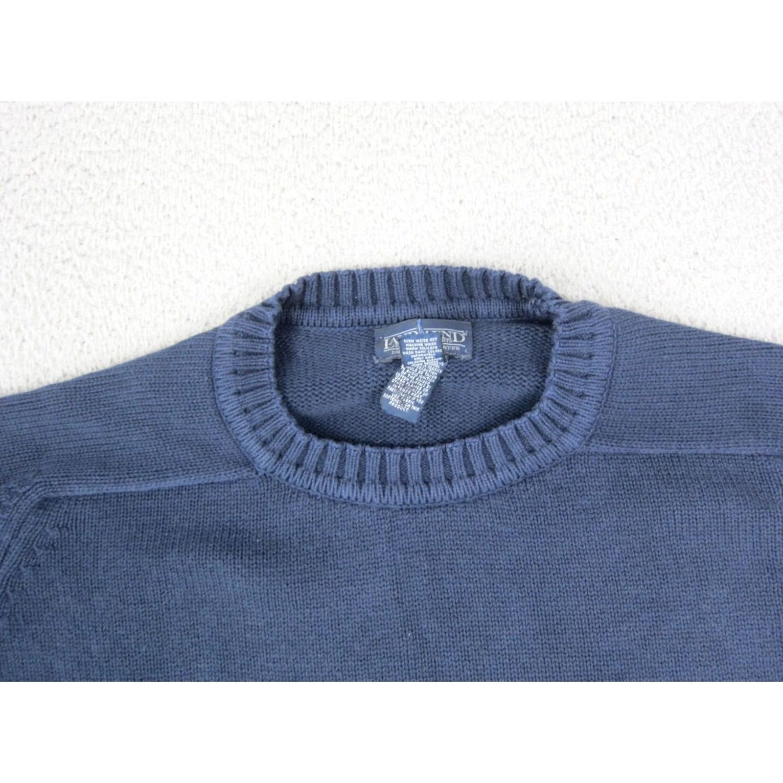 Lands' End Lands End Sweater Mens LT Blue Drifter Knit Cotton Made in USA 90s Size US L / EU 52-54 / 3 - 2 Thumbnail