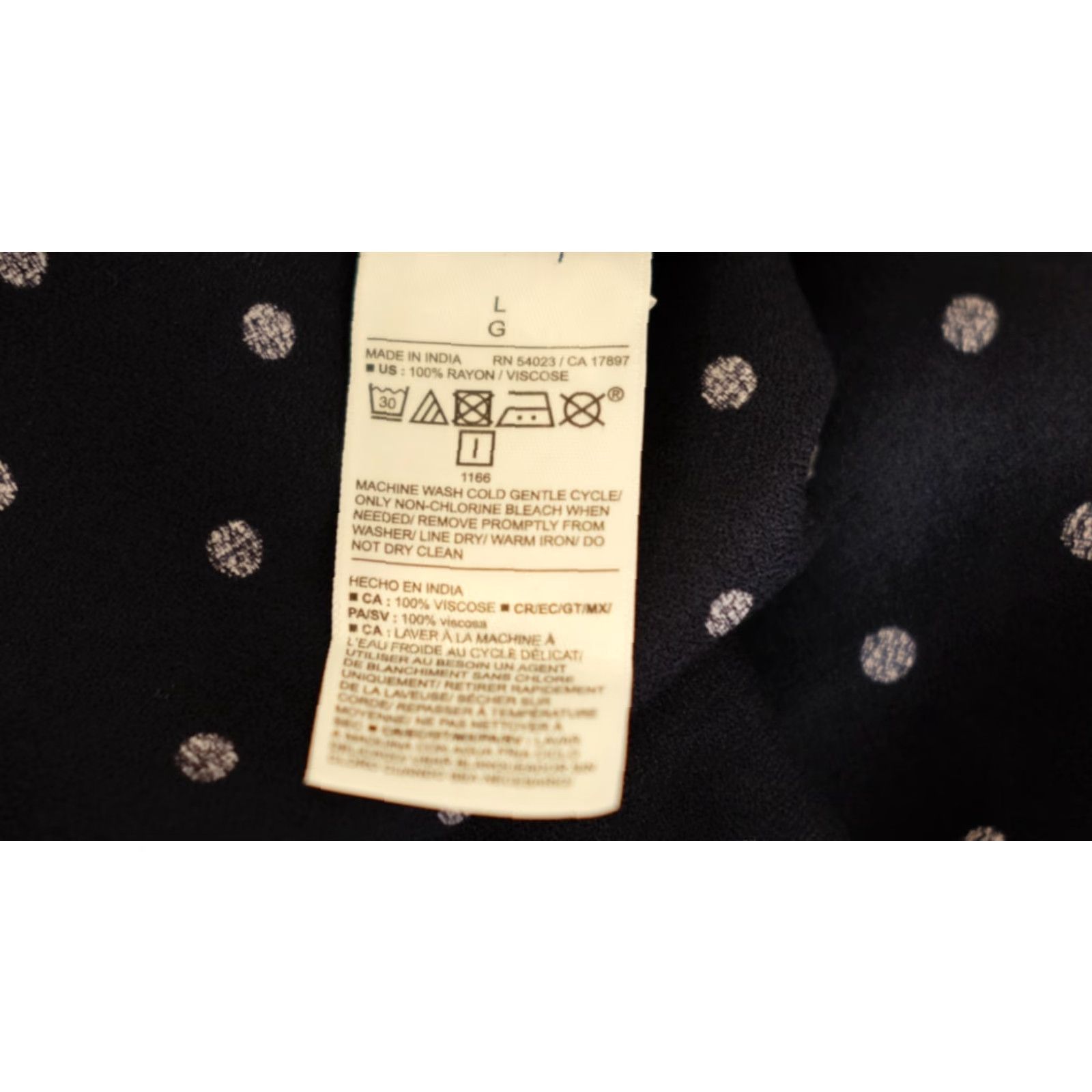 Old Navy Old Navy Midi Skirt Navy w/White Polka Dots 100% Rayon Soft Womens L #H99-13 Size 36" / US 14 / IT 50 - 8 Thumbnail