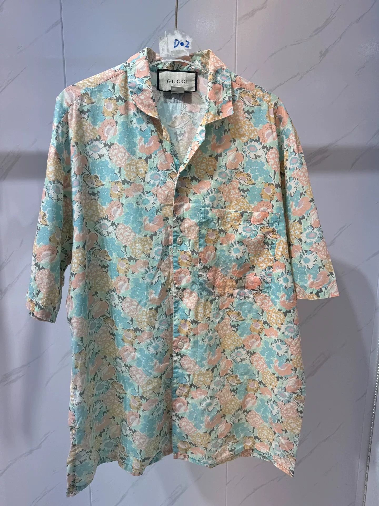 Gucci Gucci Blue All-Over Print Short Shirt Size US M / EU 48-50 / 2 - 1 Thumbnail