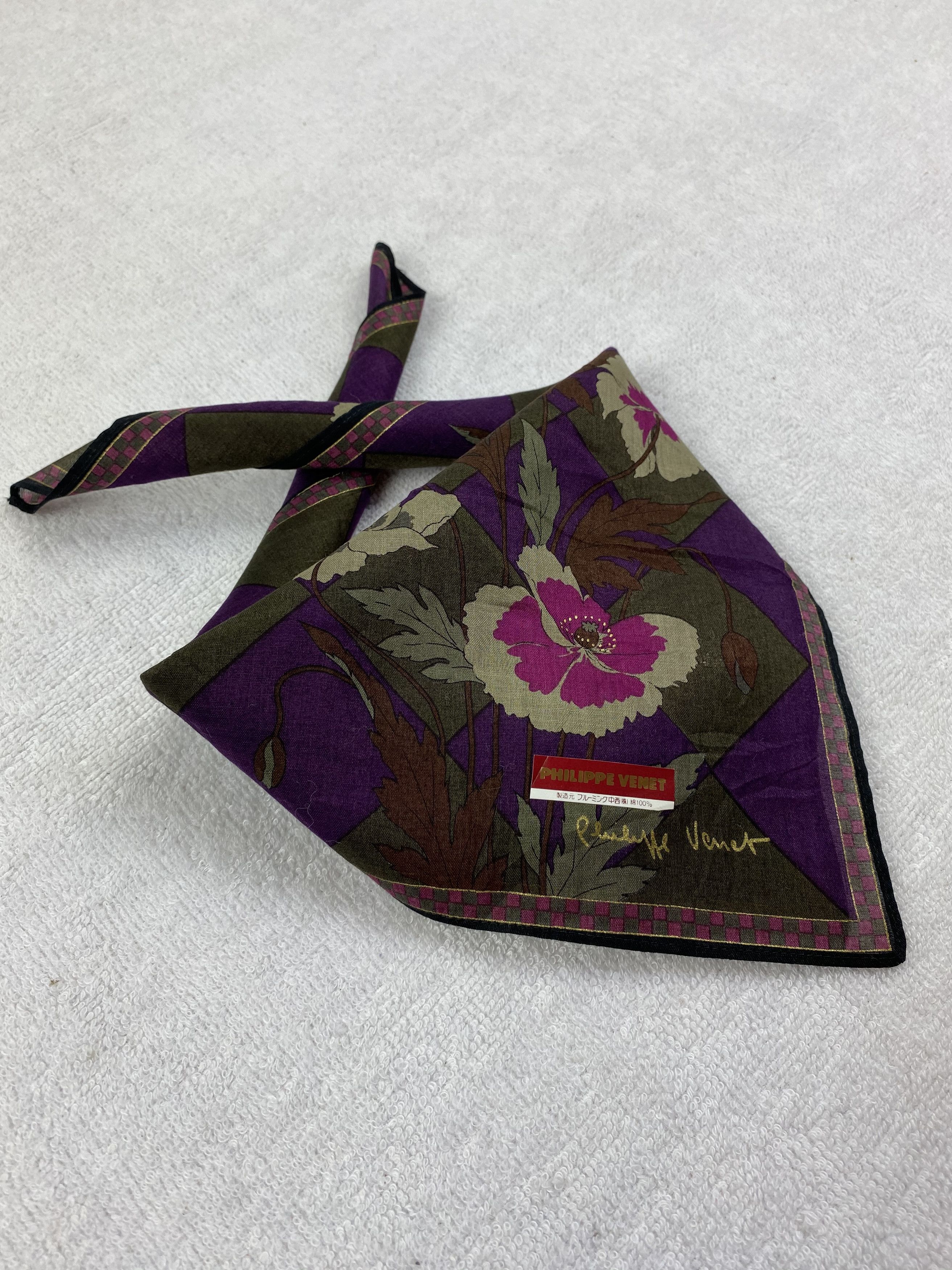 Vintage Philippe Venet Handkerchief / Bandana / Neckerchief Size ONE SIZE - 2 Thumbnail