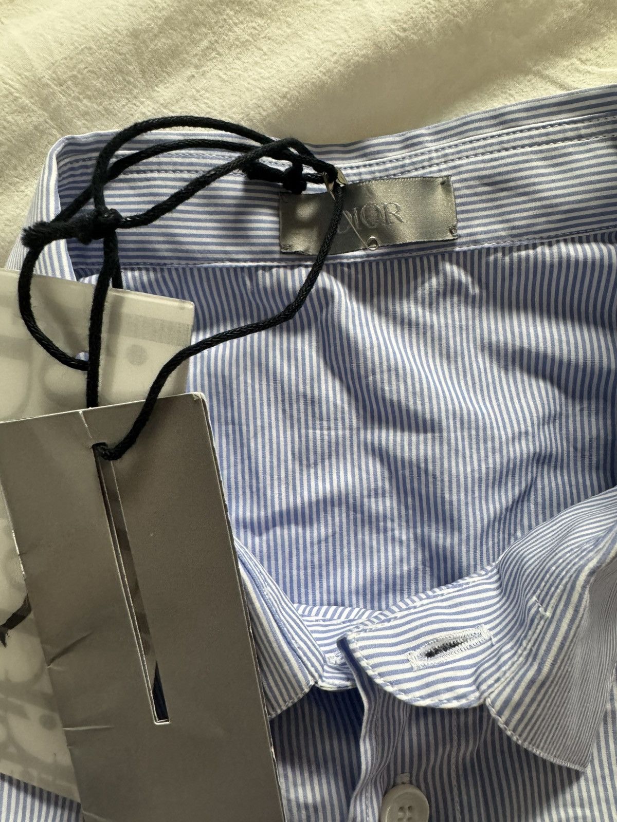 Dior × Jordan Brand Dior Air Jordan "Air Dior" pinstripe short sleeve buttonup Size US M / EU 48-50 / 2 - 3 Thumbnail