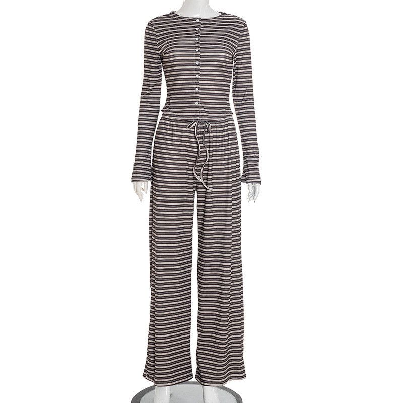 Other Striped long-sleeved drawstring trousers two-piece set Size S / US 4 / IT 40 - 3 Thumbnail