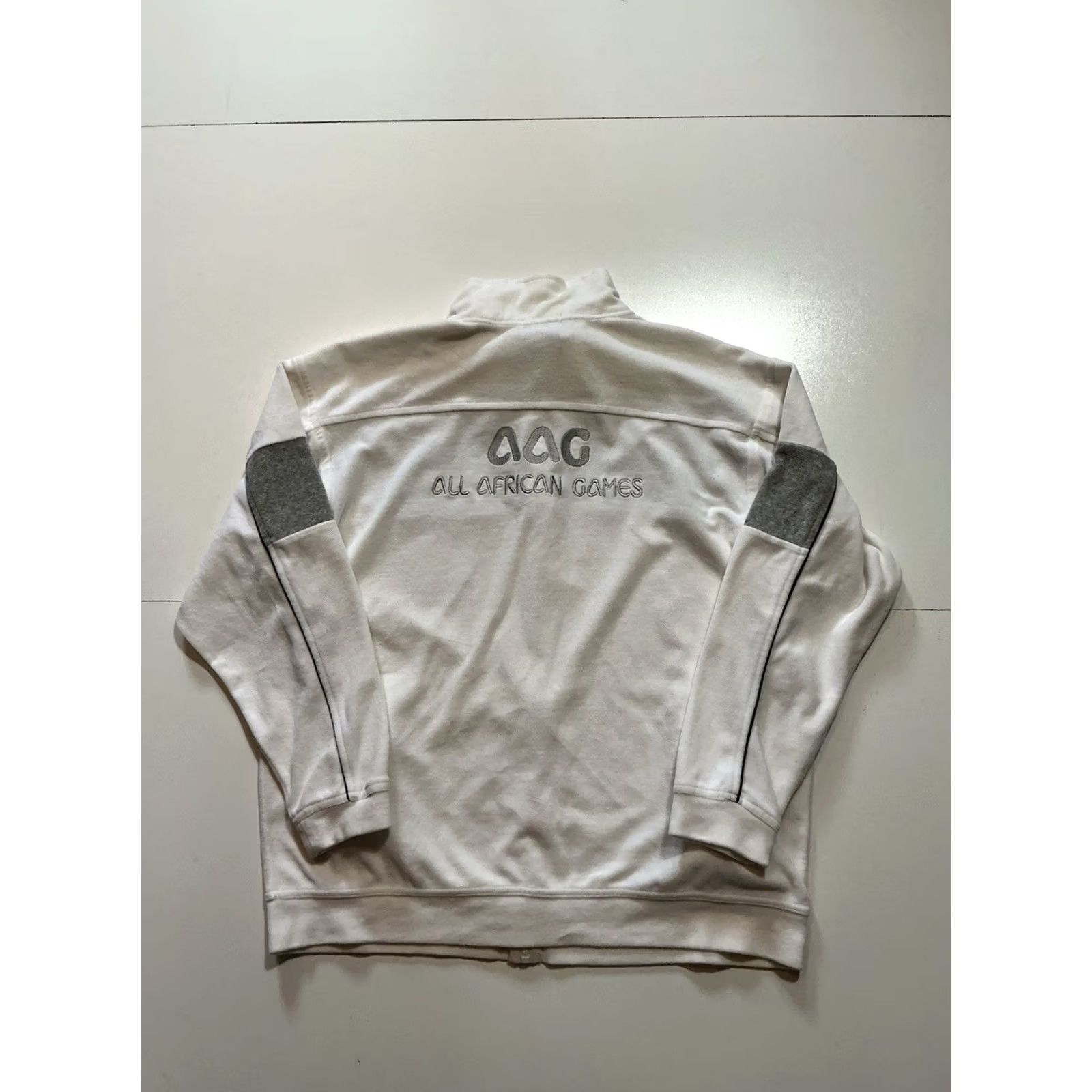 Velour VINTAGE Y2K 2003 Abuja 8th All Africa Games Team Velour Full Zip Jacket XL Mens White Track Jacket Size US XL / EU 56 / 4 - 3 Thumbnail
