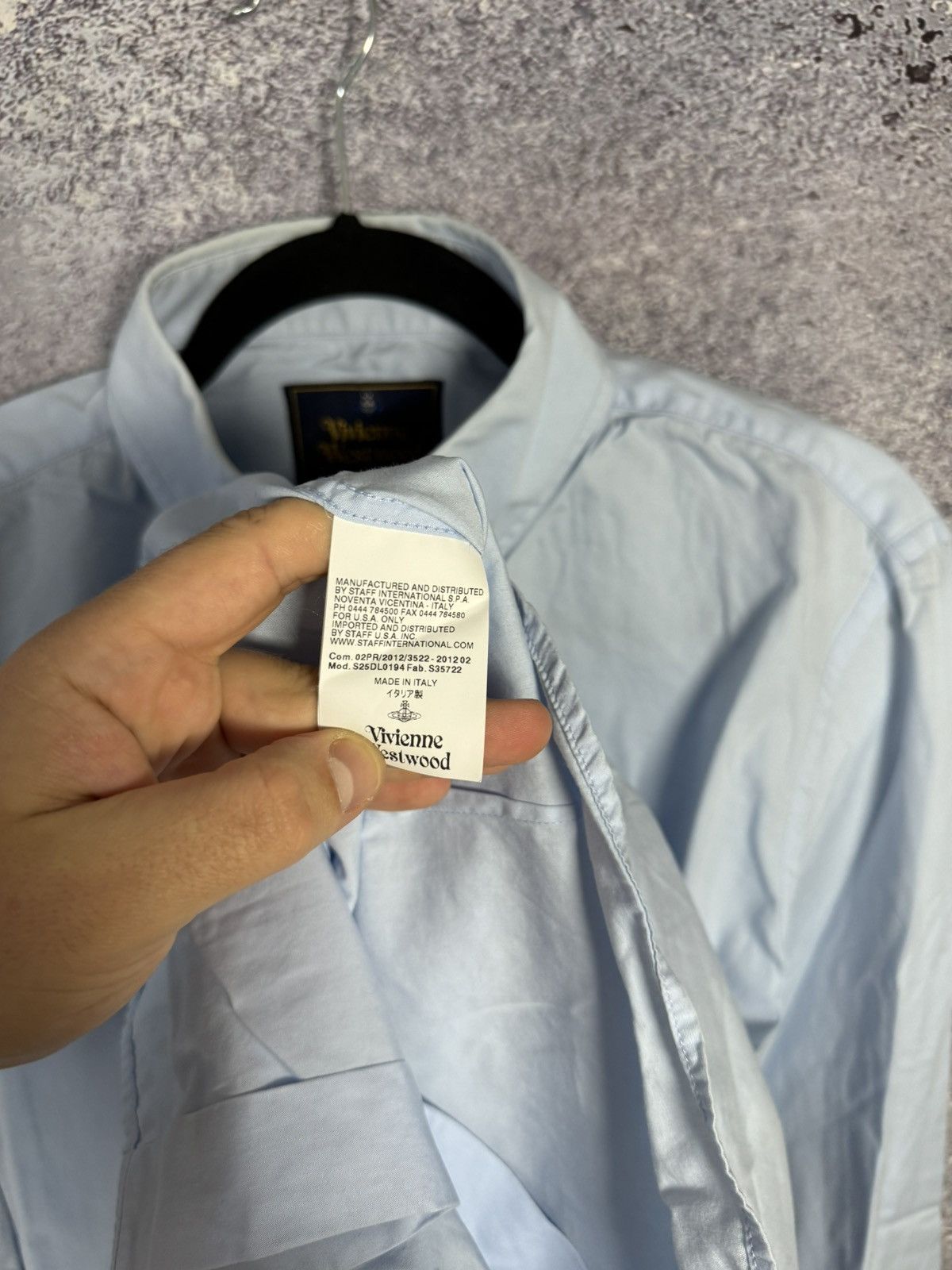 Vintage × Vivienne Westwood Blue Vivienne Westwood 3 Button Krall Shirt Orb Embroidery Size US XL / EU 56 / 4 - 13 Thumbnail