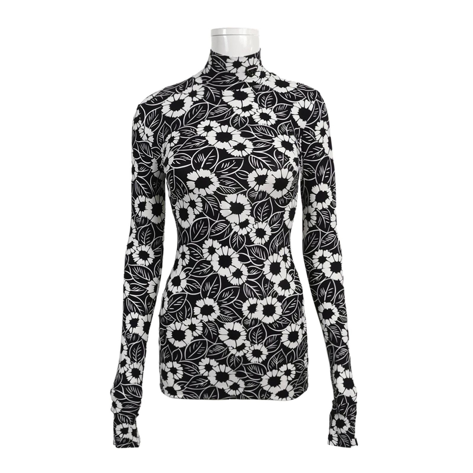 Prada Prada Floral Pattern High Neck Top Size 38 0089 Size S / US 4 / IT 40 - 1 Thumbnail