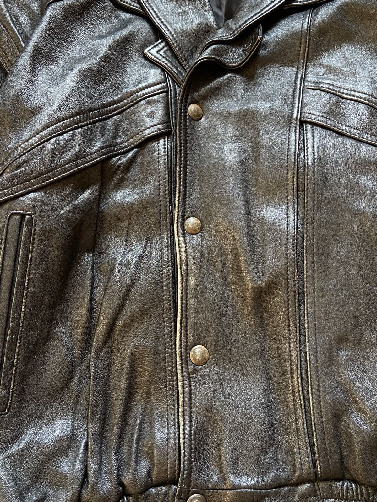 Schott Vintage 90s Schott Style Avant Garde Biker Leather Jacket Size US L / EU 52-54 / 3 - 5 Thumbnail