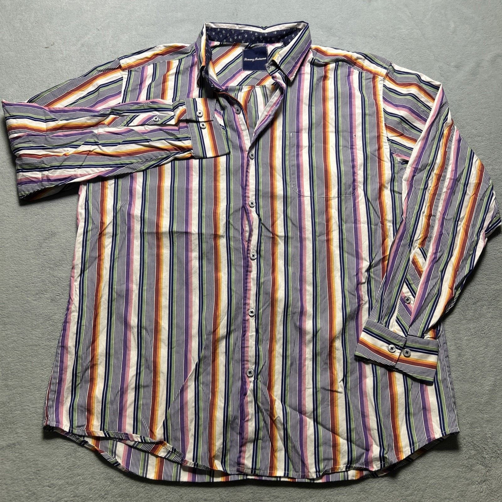 Tommy Bahama Tommy Bahama Retro Stripe Button Up Shirt Men XL Long Sleeve Size US XL / EU 56 / 4 - 2 Thumbnail