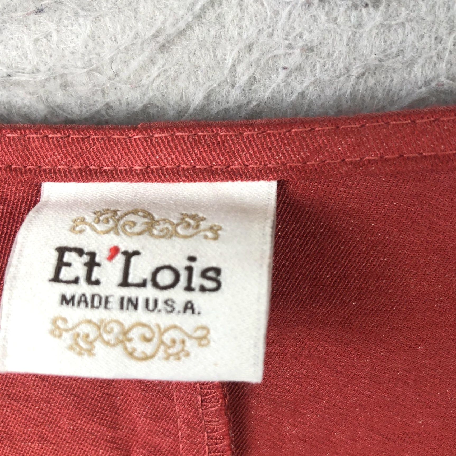 Vintage Et'Lois Blouse Shirt Womens XS Red Rayon Nylon Scoop Neck 3/4 Sleeve Tunic High-Low Hem Casual USA Size XS / US 0-2 / IT 36-38 - 5 Thumbnail