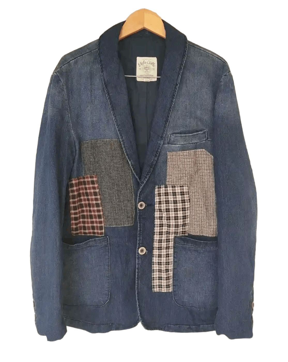 Japanese Brand Eagle Castle Denim Patchwork Jacket Size US M / EU 48-50 / 2 - 1 Thumbnail
