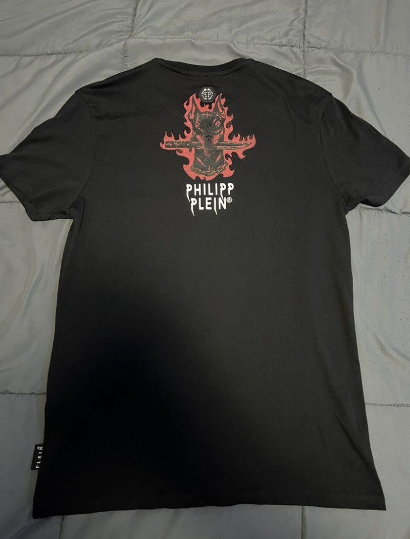Philipp Plein Philipp Plein Designer T-Shirt – Doberman & Flames – Unique Size US L / EU 52-54 / 3 - 2 Thumbnail