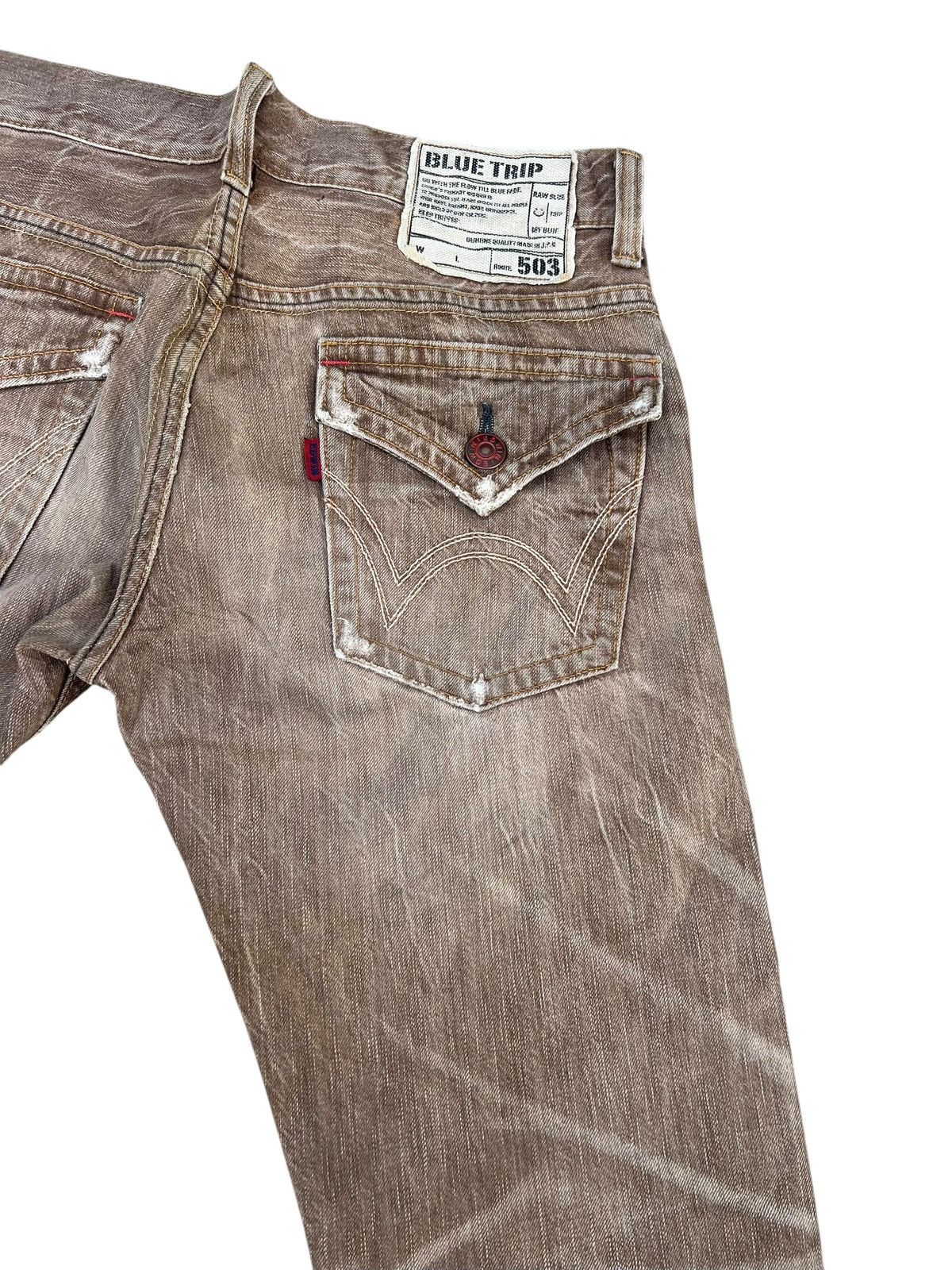 Vintage Clawmark Faded Denim Y2K Edwin BT5001 503 Flare Jeans Size US 30 / EU 46 - 18 Thumbnail