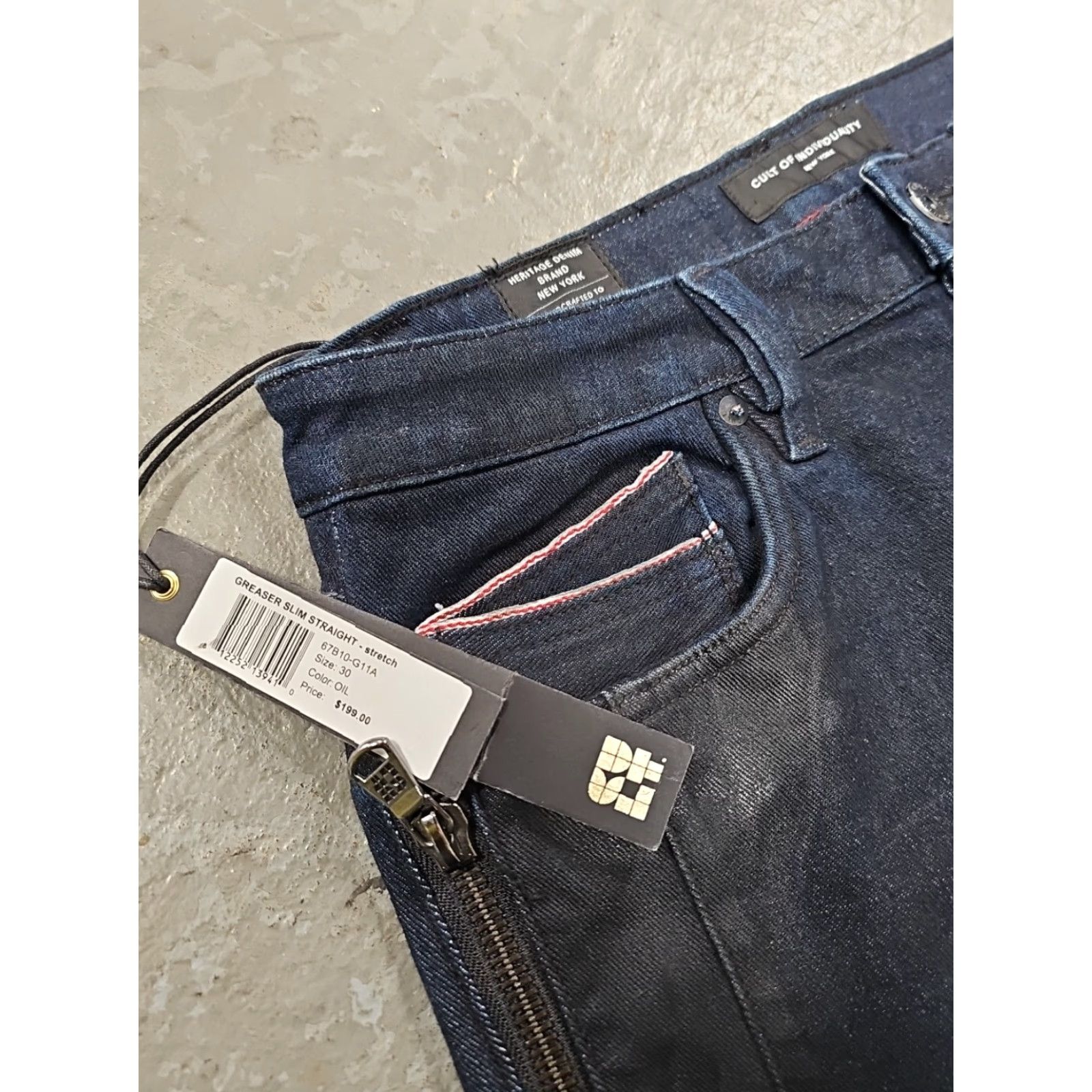 Cult Of Individuality VINTAGE Cult of Individuality Jeans 30x34 Greaser Straight Slim Stretch Japanese Selvedge Denim Blue Mens Size US 30 / EU 46 - 6 Thumbnail