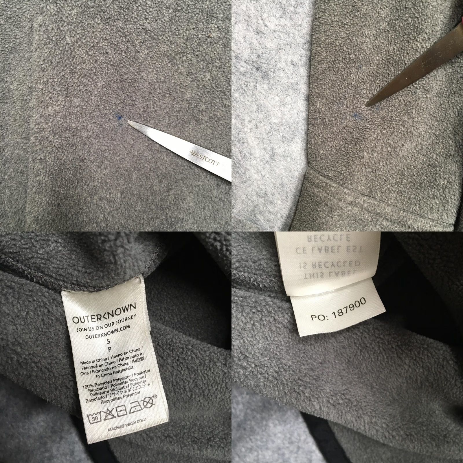 Outerknown Outerknown Fleece Shirt Jacket Mens Small S Gray Fleece Snap Front Pockets Jac Size US S / EU 44-46 / 1 - 8 Thumbnail