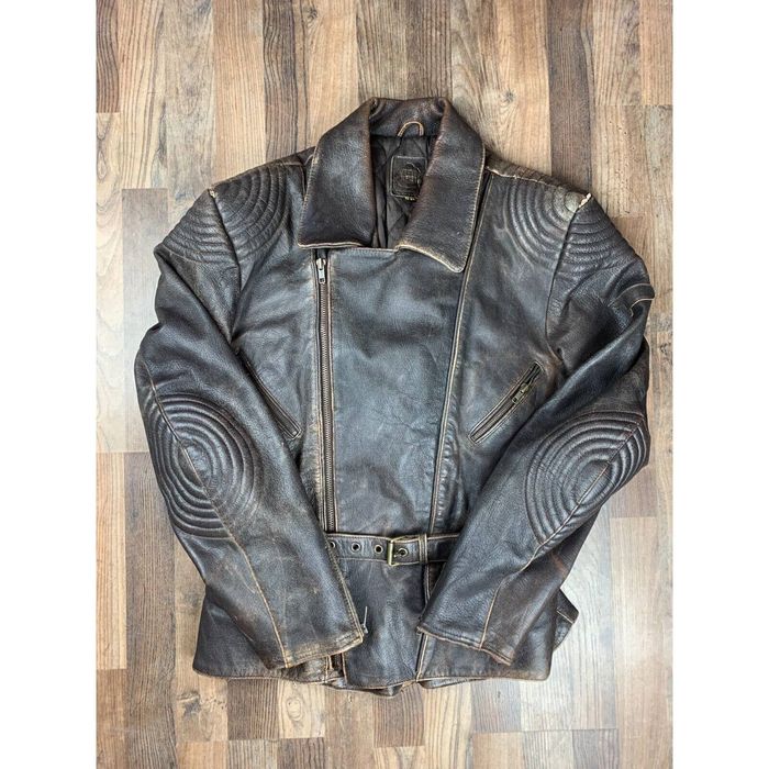 Vintage Vintage Echtes Leder Men's Leather Jacket Brown Motorcycle ...