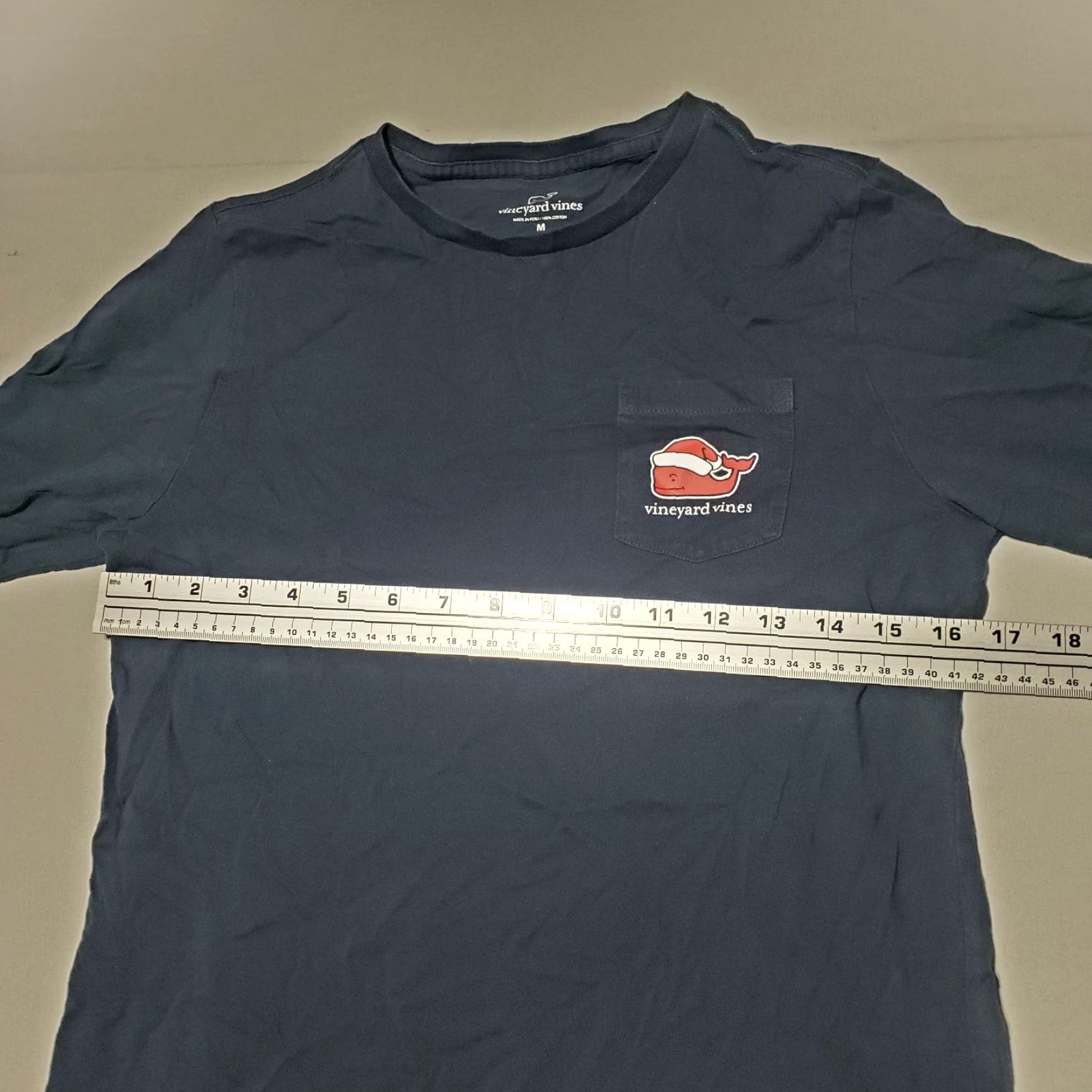 Vineyard Vines Vineyard Vines Shirt Mens Adult M Medium Blue Naughty or Nice Whale Pocket Crew Neck Long Sleeve T-Shirt Size US M / EU 48-50 / 2 - 4 Thumbnail