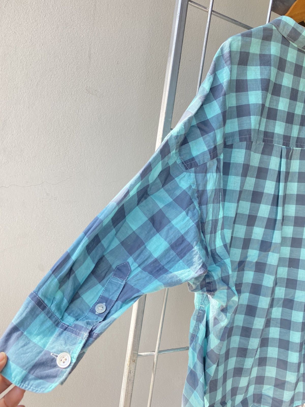 mercibeaucoup mercibeaucoup, jevous enprie Mint Checkered Button-Up Shirt Size XS / US 0-2 / IT 36-38 - 5 Thumbnail