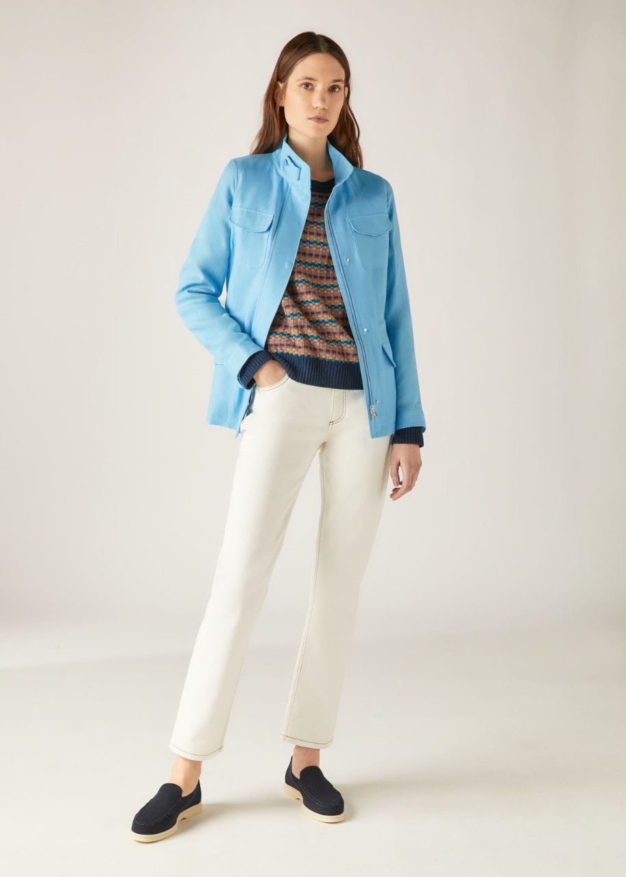 Loro Piana o1srvl11e0424 Jacket in Blue Size M / US 6-8 / IT 42-44 - 3 Thumbnail