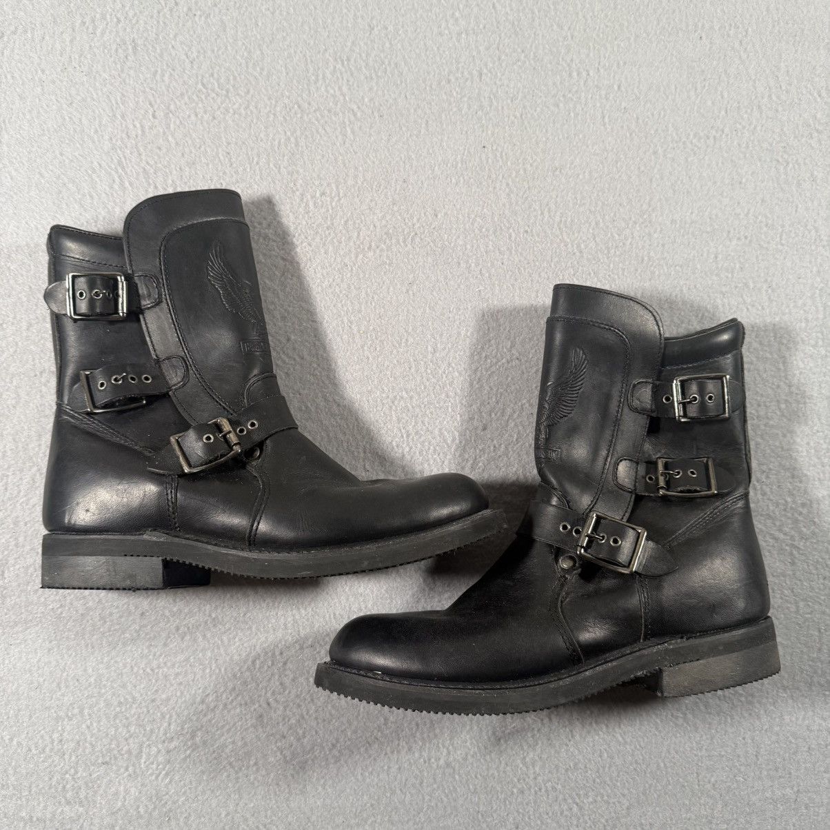 Harley Davidson Vintage Harley Davidson Black Leather Harness Boots Biker Size US 7 / IT 37 - 1 Thumbnail