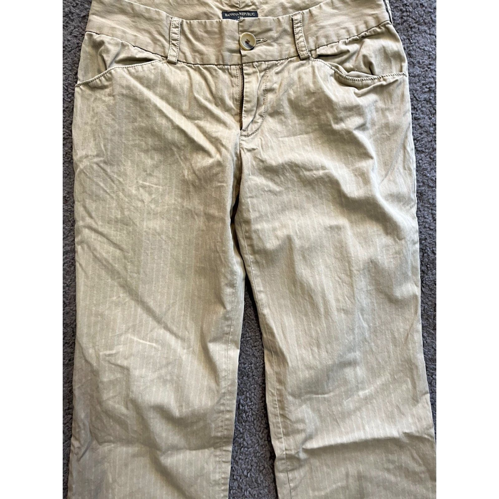 Banana Republic Banana Republic Beige Solid Stretch Dress Casual Pants Womens Regular Y2K Fit Size 6 Size 28" / US 6 / IT 42 - 2 Thumbnail