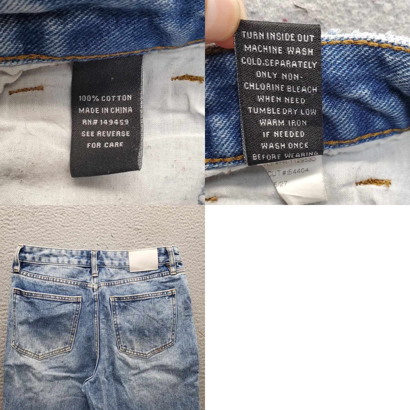 Denime Prosperity Jeans Womens 5 Blue Straight Denim Distressed Wash Pocket Size 27" / US 4 / IT 40 - 8 Thumbnail