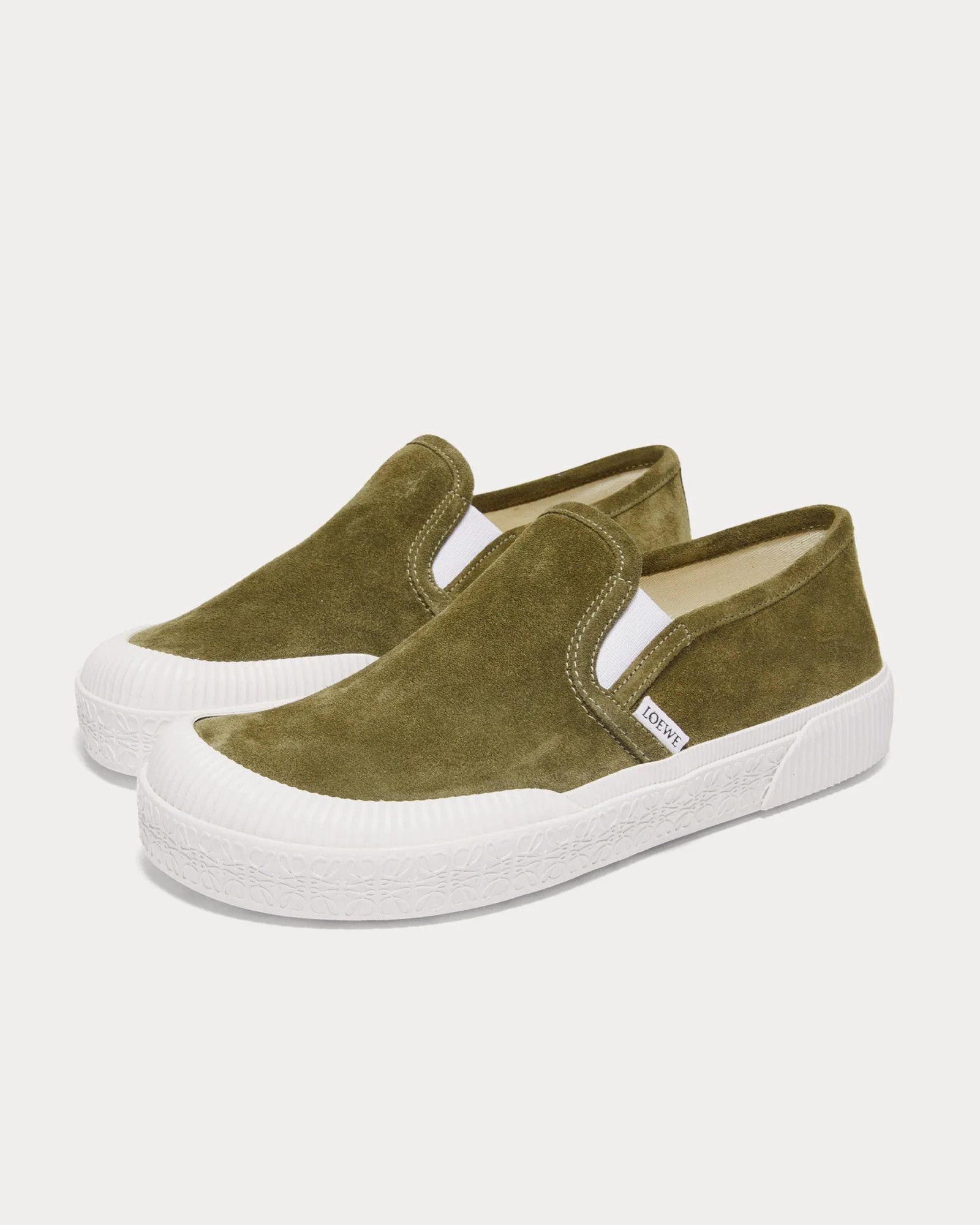 Loewe o1in1g0526 Terra Suede Olive Slip On Sneakers in Suede Green Size US 9 / EU 42 - 2 Thumbnail