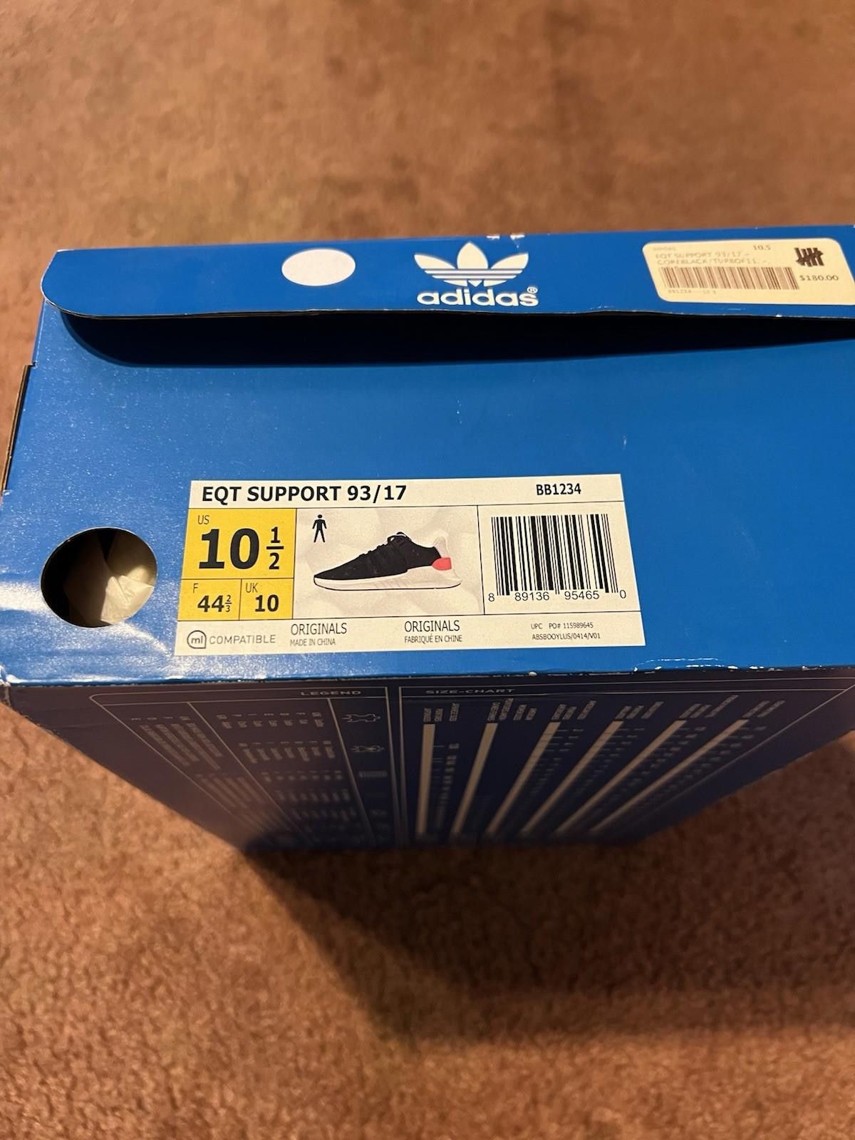Adidas 2017 adidas EQT Support 93/17 Black BB1234 US10.5 Size US 10.5 / EU 43-44 - 7 Thumbnail