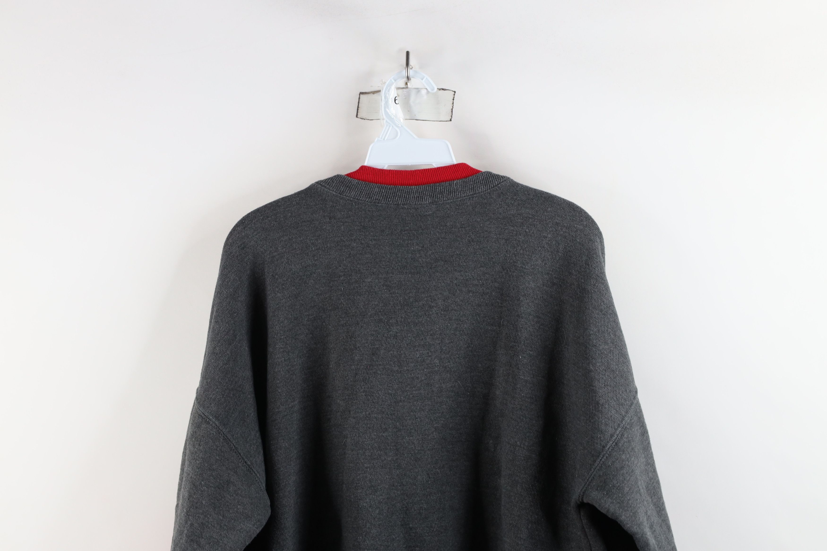 Vintage Vintage 90s Streetwear Striped Crewneck Sweatshirt Gray USA Size US XL / EU 56 / 4 - 12 Thumbnail