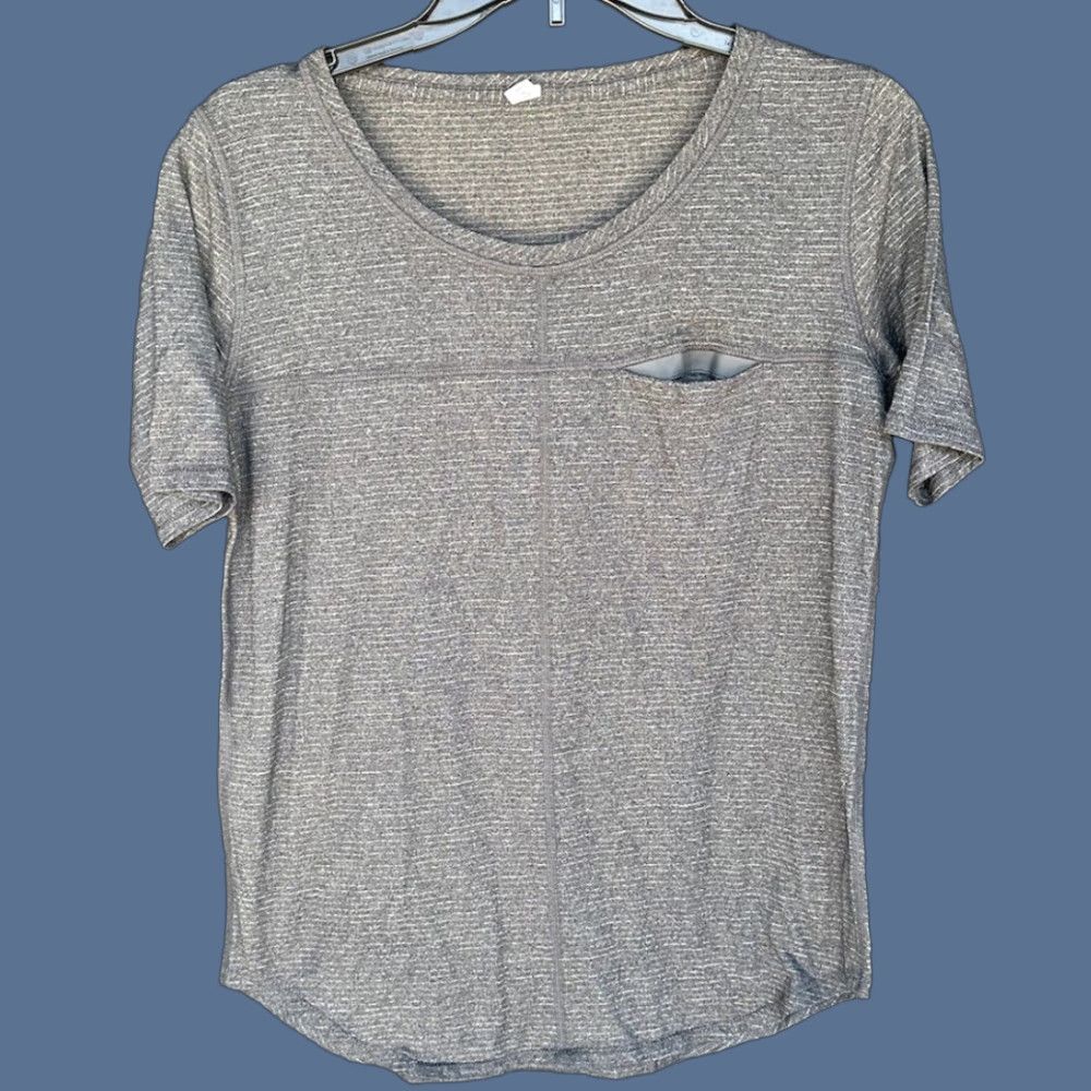 Lululemon Lululemon Shirt Women Short Sleeve Size 6 Charcoal Pullover Breathable Lightweight Stretch Airy Activewear Shirt Size M / US 6-8 / IT 42-44 - 1 Thumbnail