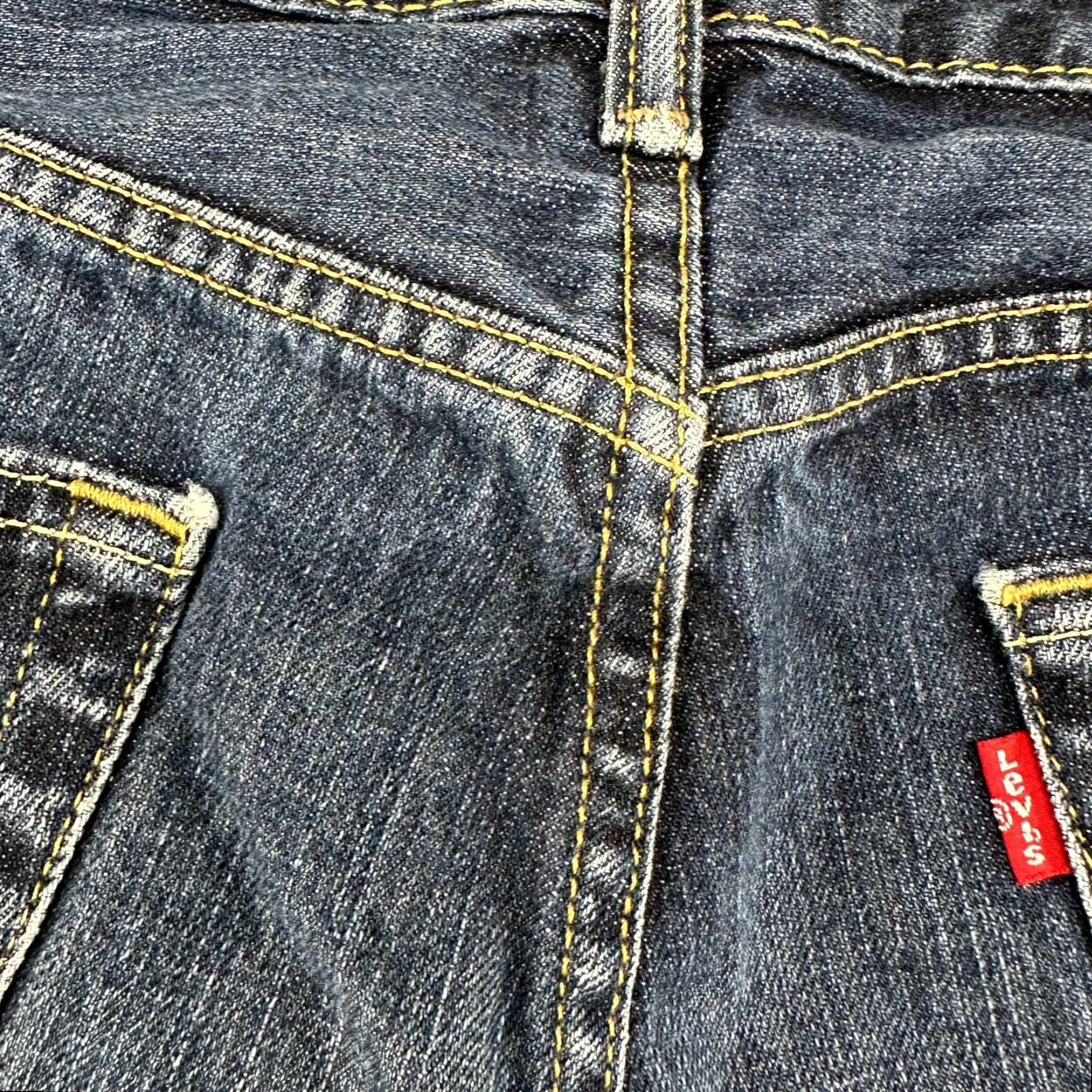 Levi's Levi's 505 Jeans Mens 33x32 Blue Regular Fit Straight Leg Dark Wash Cotton Denim Jeans Size US 33 - 3 Thumbnail