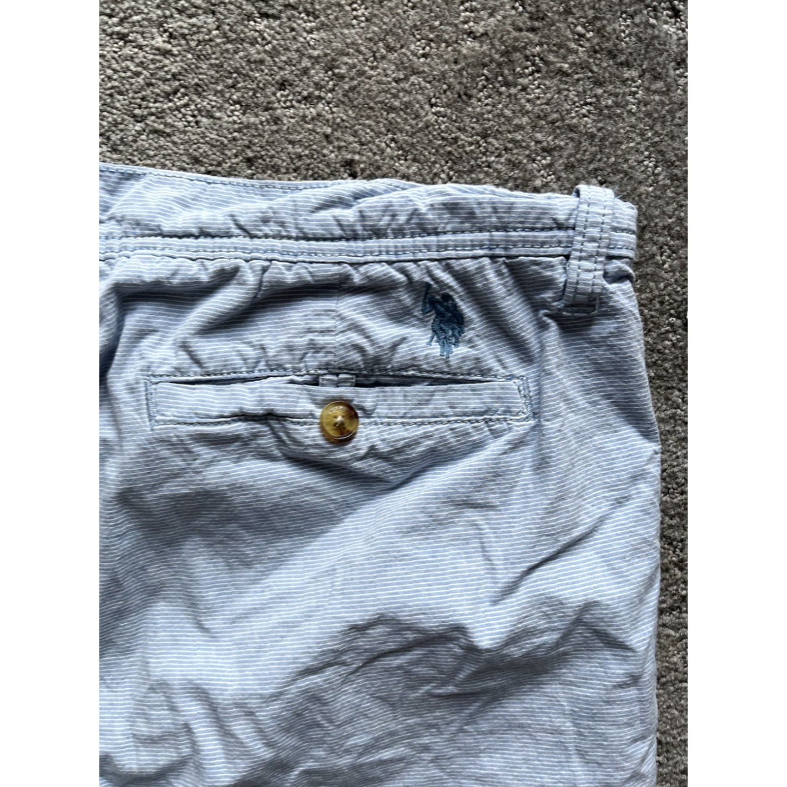 Vintage US Polo Assn Blue Striped Chino Shorts 40 Casual Mens Size US L / EU 52-54 / 3 - 4 Thumbnail