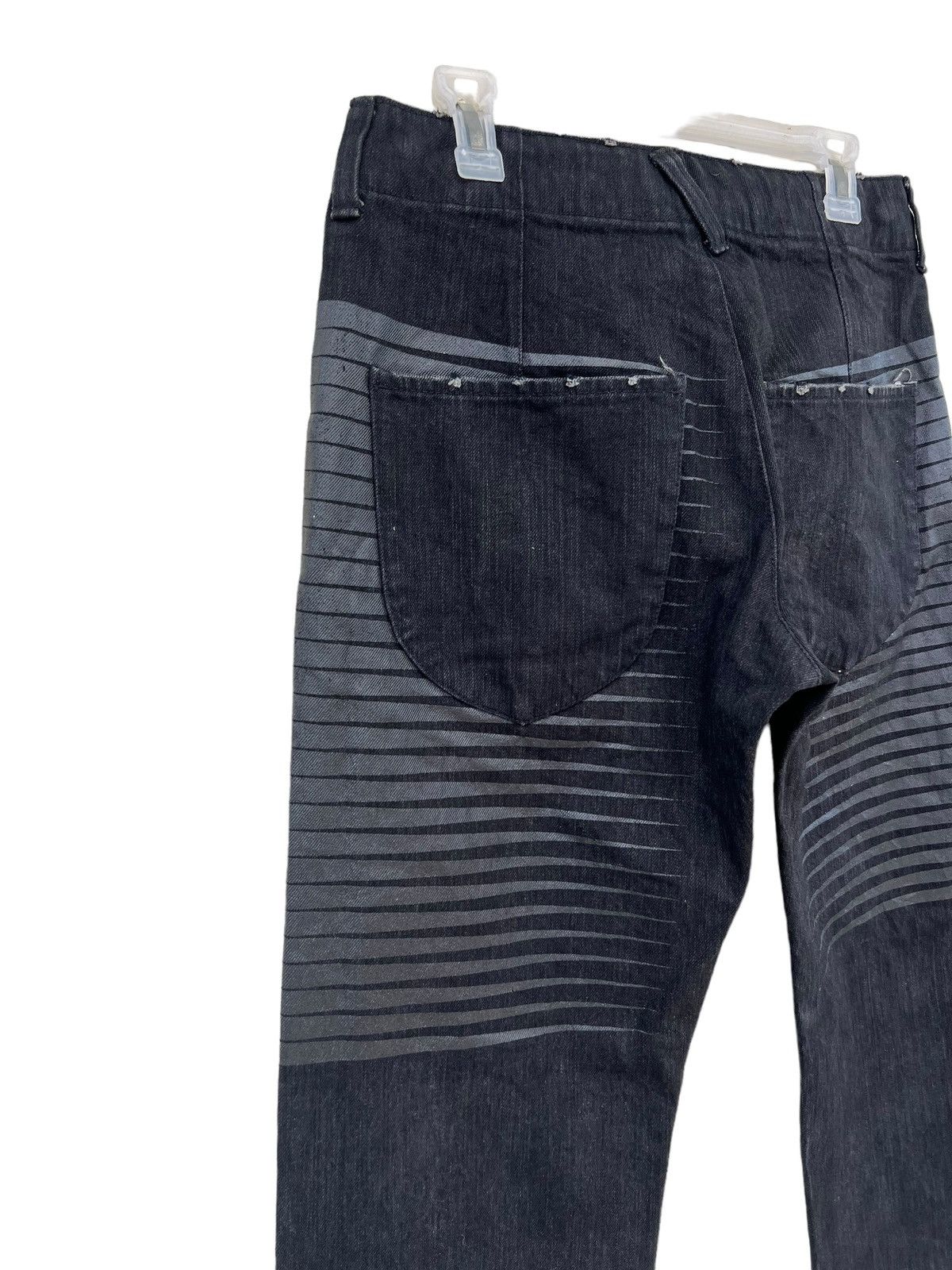 Vintage LUZ Life Under Zen Japan Stripe Distress Denim Jeans Size US 31 - 13 Thumbnail